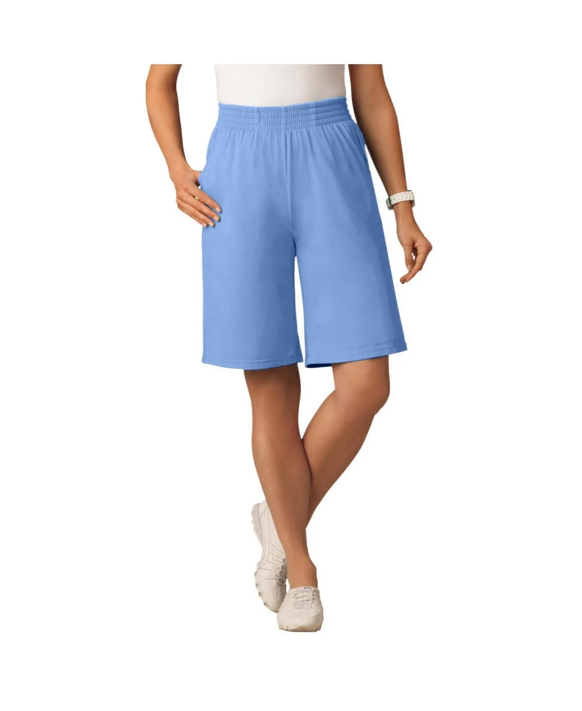 Elastic-Waist Knit Short by Woman Within
