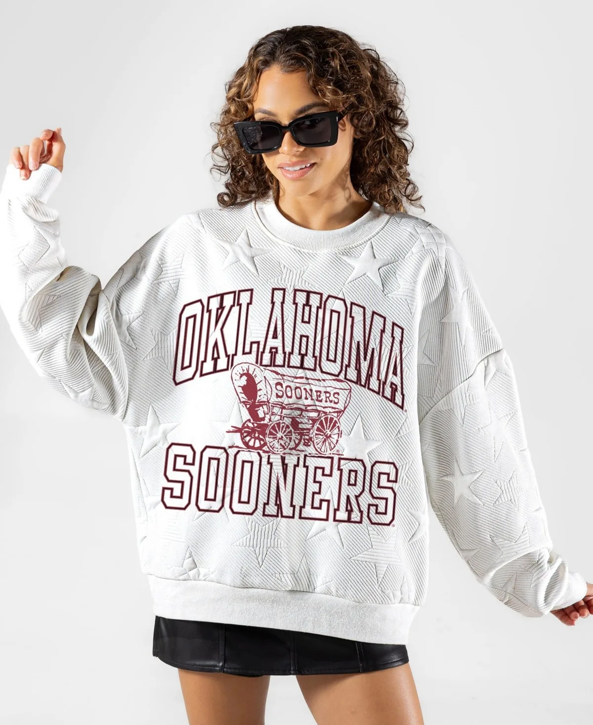 Oklahoma Sooners Big Play Energy Tonal Star Embossed Sweatshirt