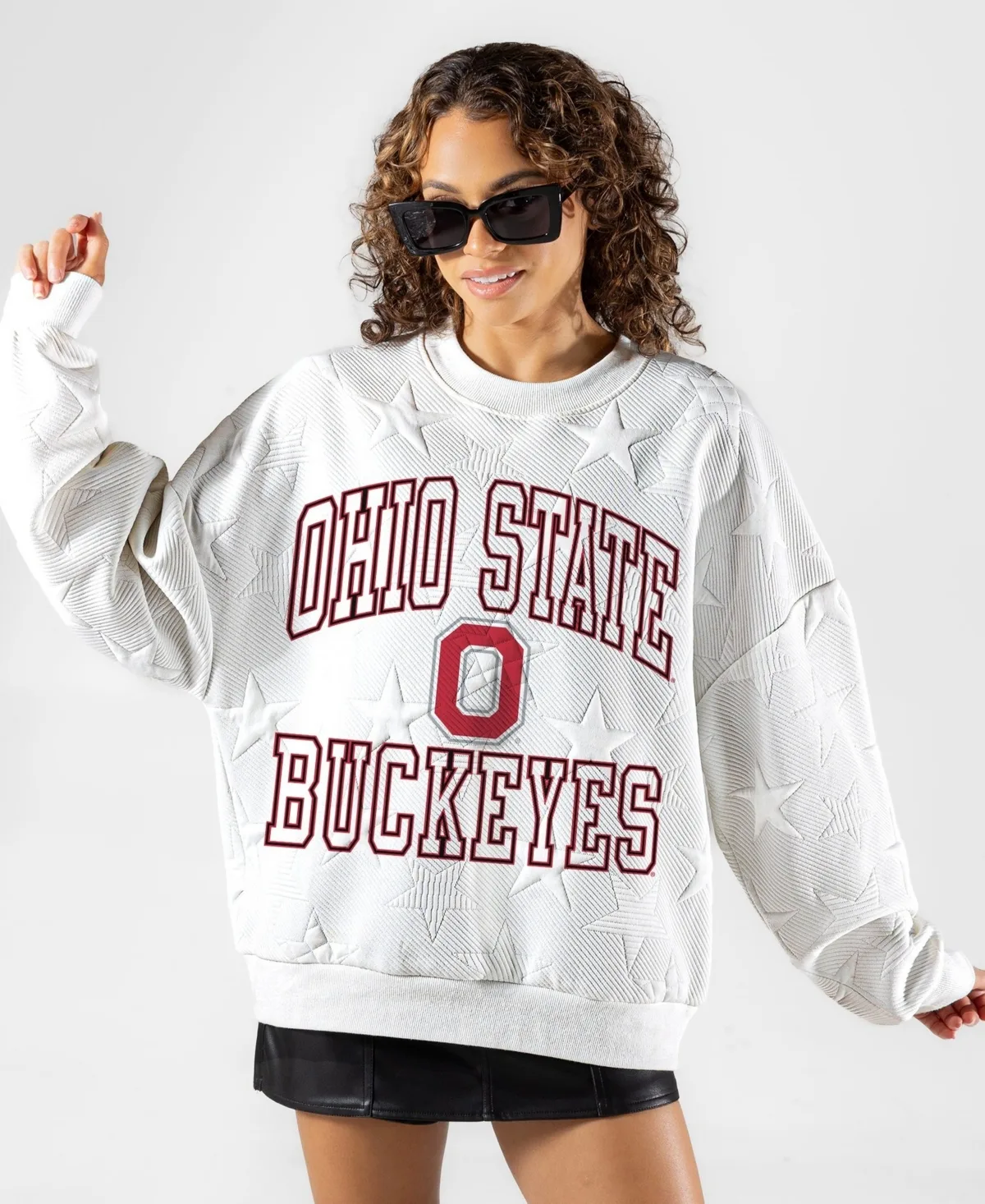 Ohio State Buckeyes Big Play Energy Tonal Star Embossed Sweatshirt