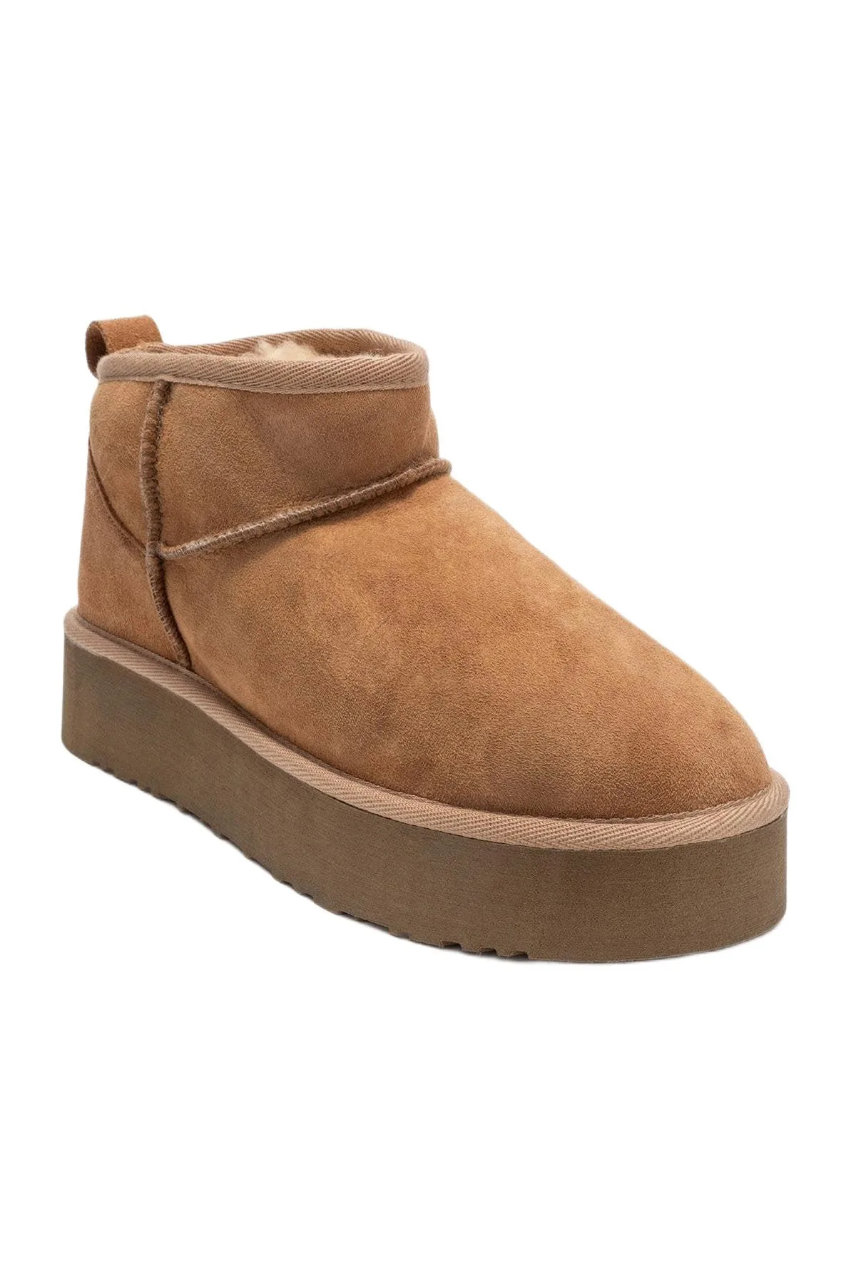Havana Leather Platform Ankle Boot by Forever & Always Shoes