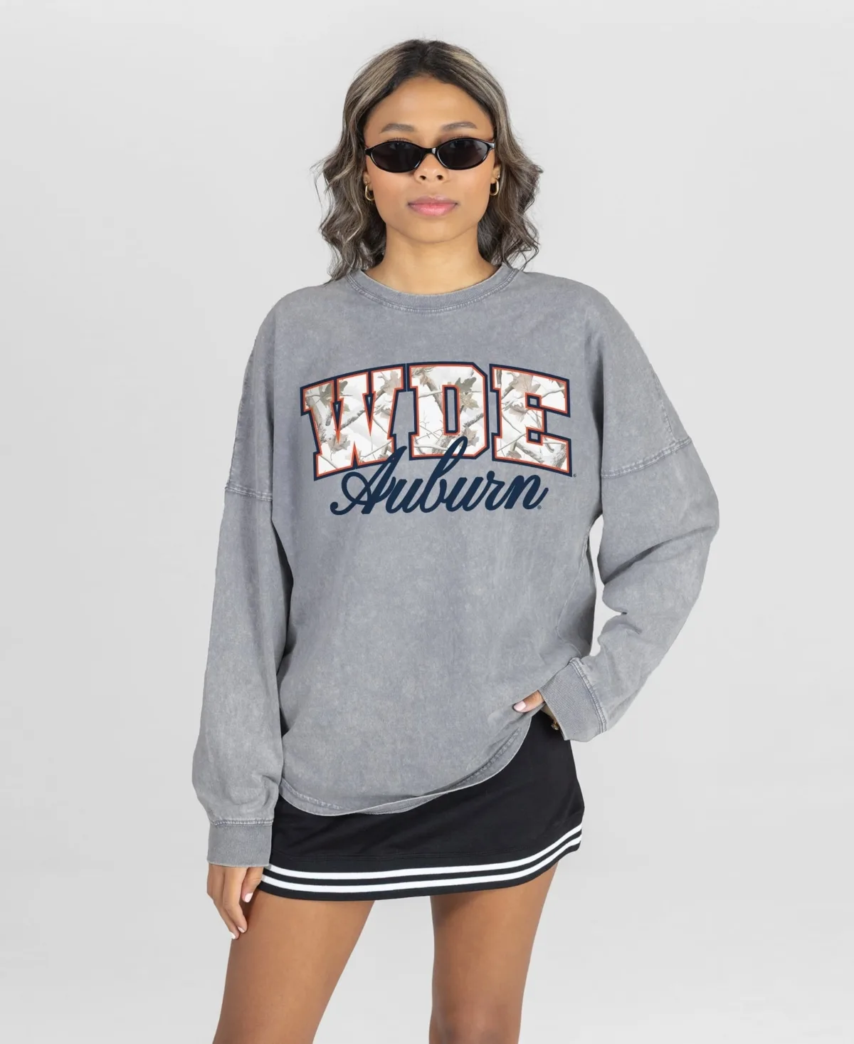Auburn Tigers Snow Wash Oversized Long-Sleeve T-Shirt