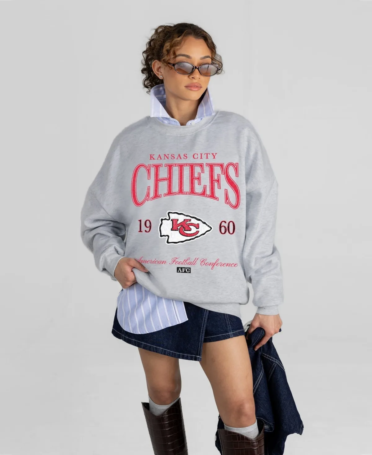 Kansas City Chiefs Instant Classic Oversized Premium Drop Shoulder Sweatshirt by Gameday Couture