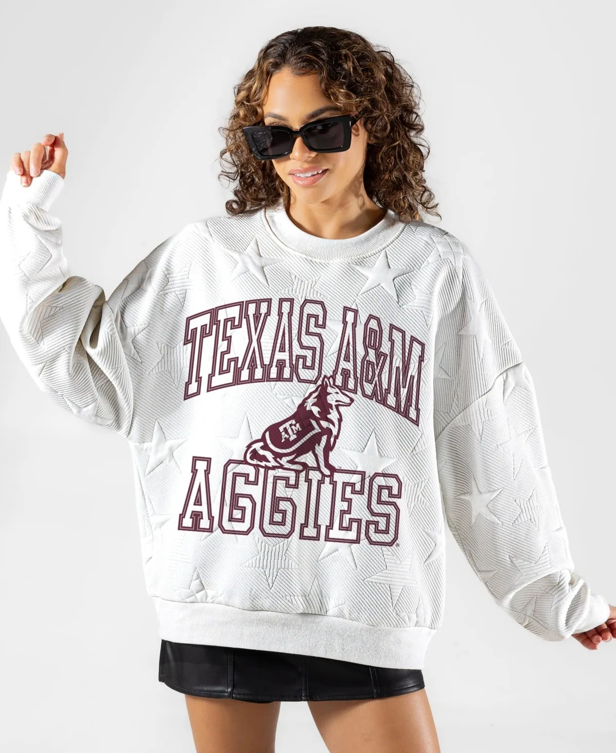 Texas A&M Aggies Big Play Energy Tonal Star Embossed Sweatshirt