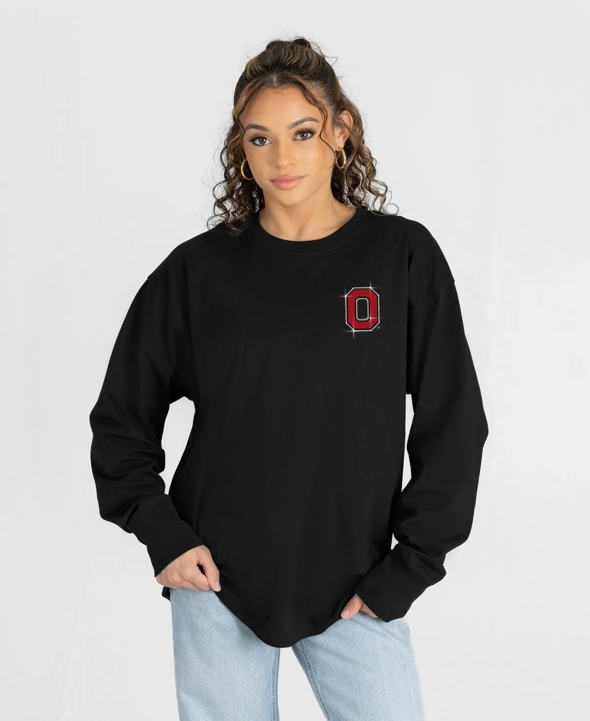 Ohio State Buckeyes Light It Up Rhinestone Long-Sleeve T-Shirt by Gameday Couture