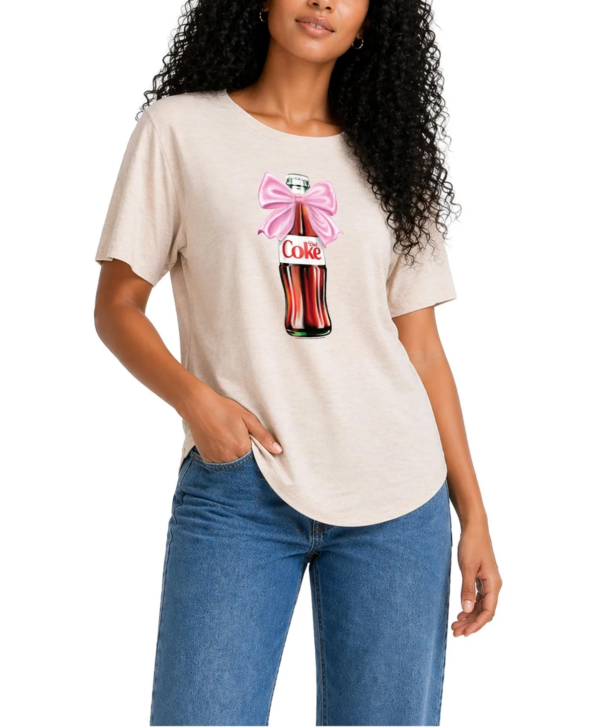 Bottle Bow Graphic Relaxed Fit Crewneck T-Shirt