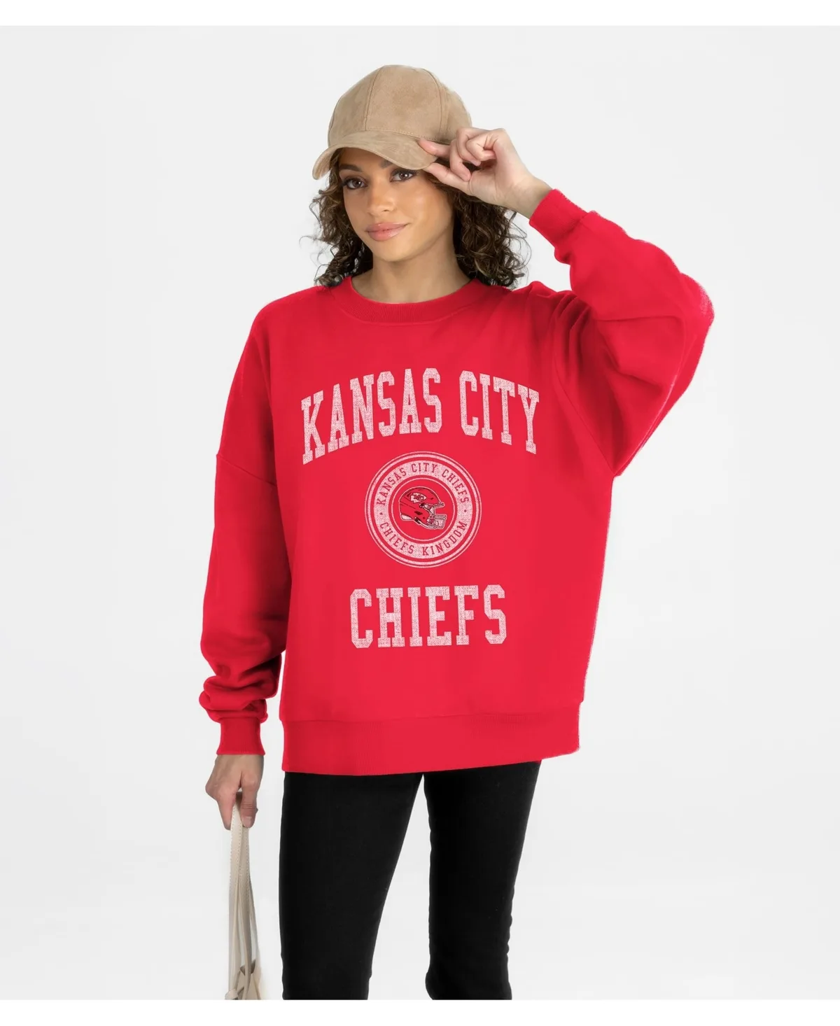 Kansas City Chiefs Prime Play Oversized Premium Drop Shoulder Sweatshirt by Gameday Couture