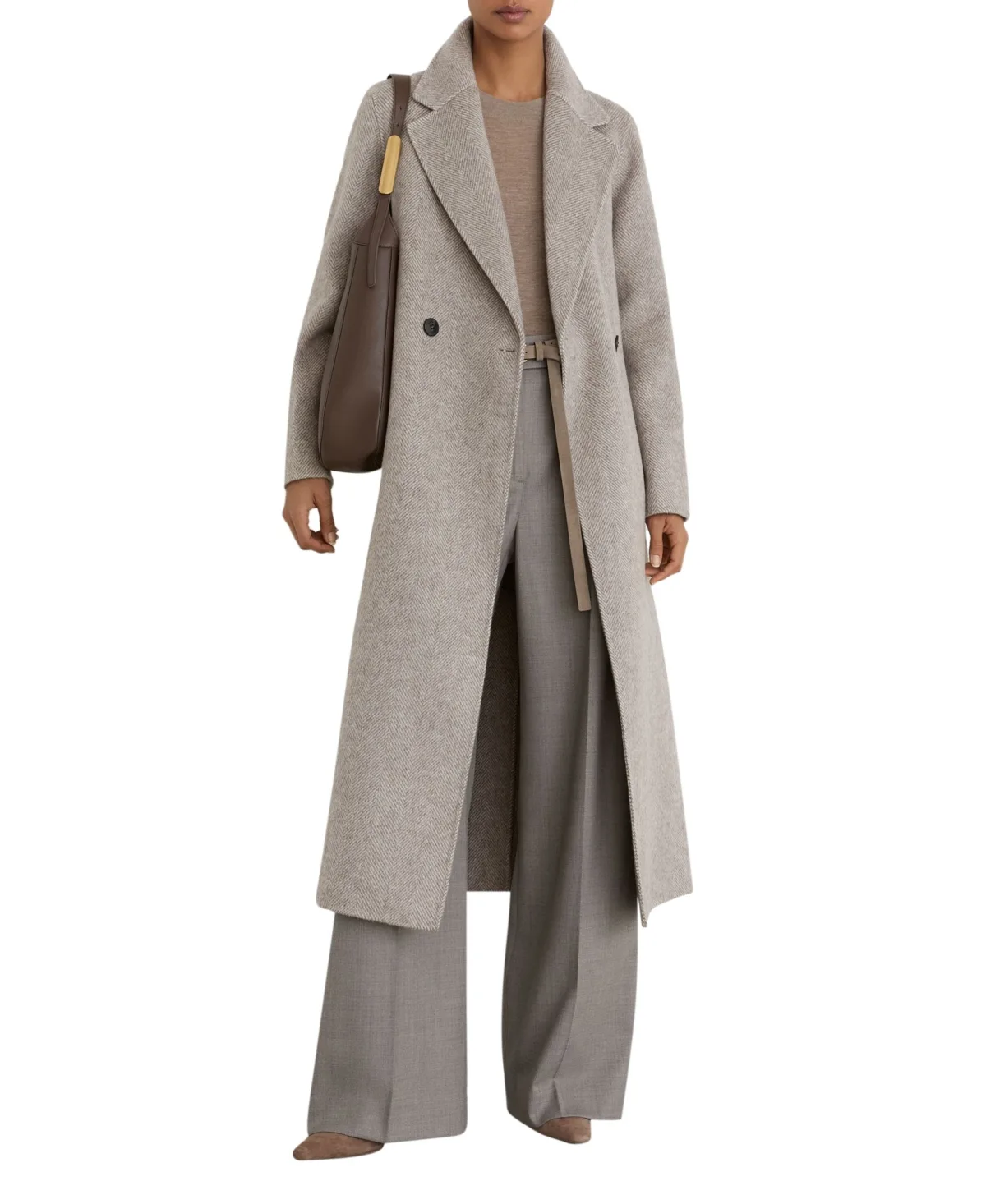 Daia Double-Breasted Wool-Blend Wrap Coat by Reiss