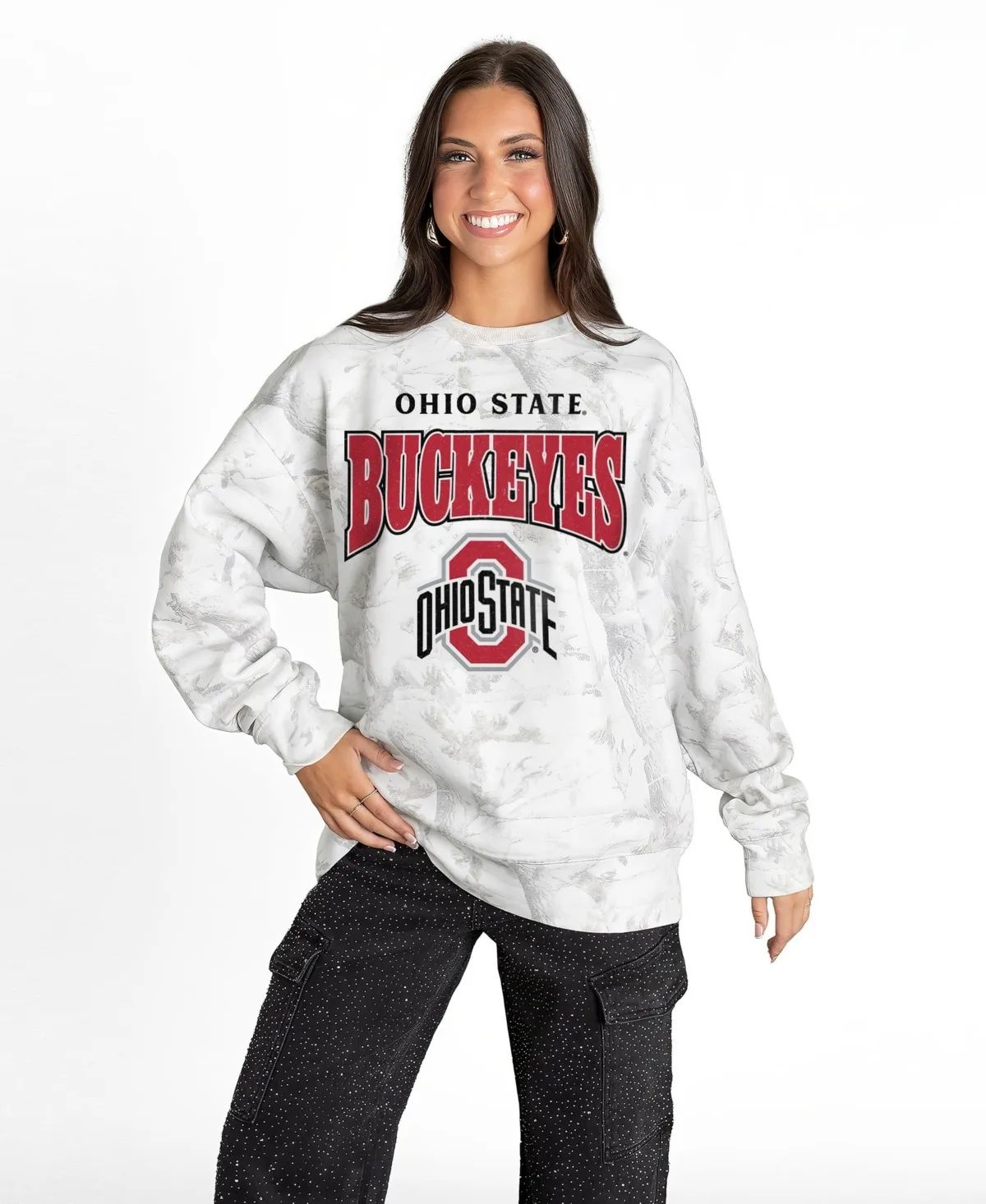 Ohio State Buckeyes Rally Ready Premium Fleece Camo Sweatshirt