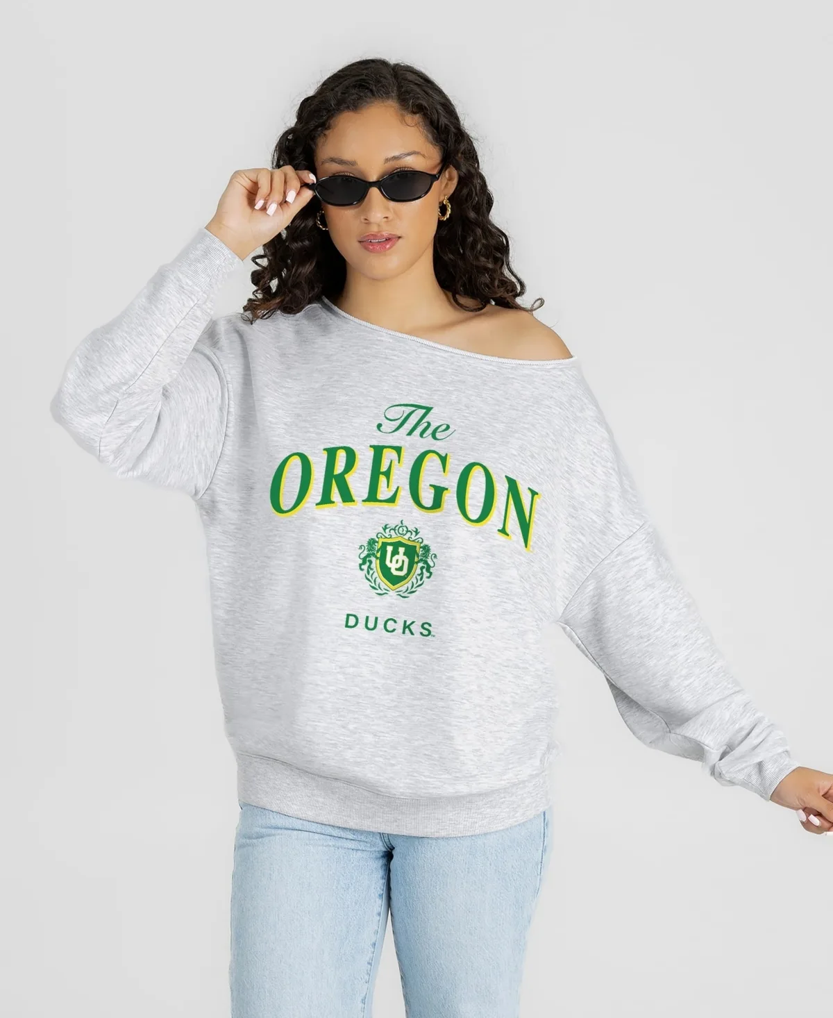 Oregon Ducks Offsides Energy Off-Shoulder Sweatshirt