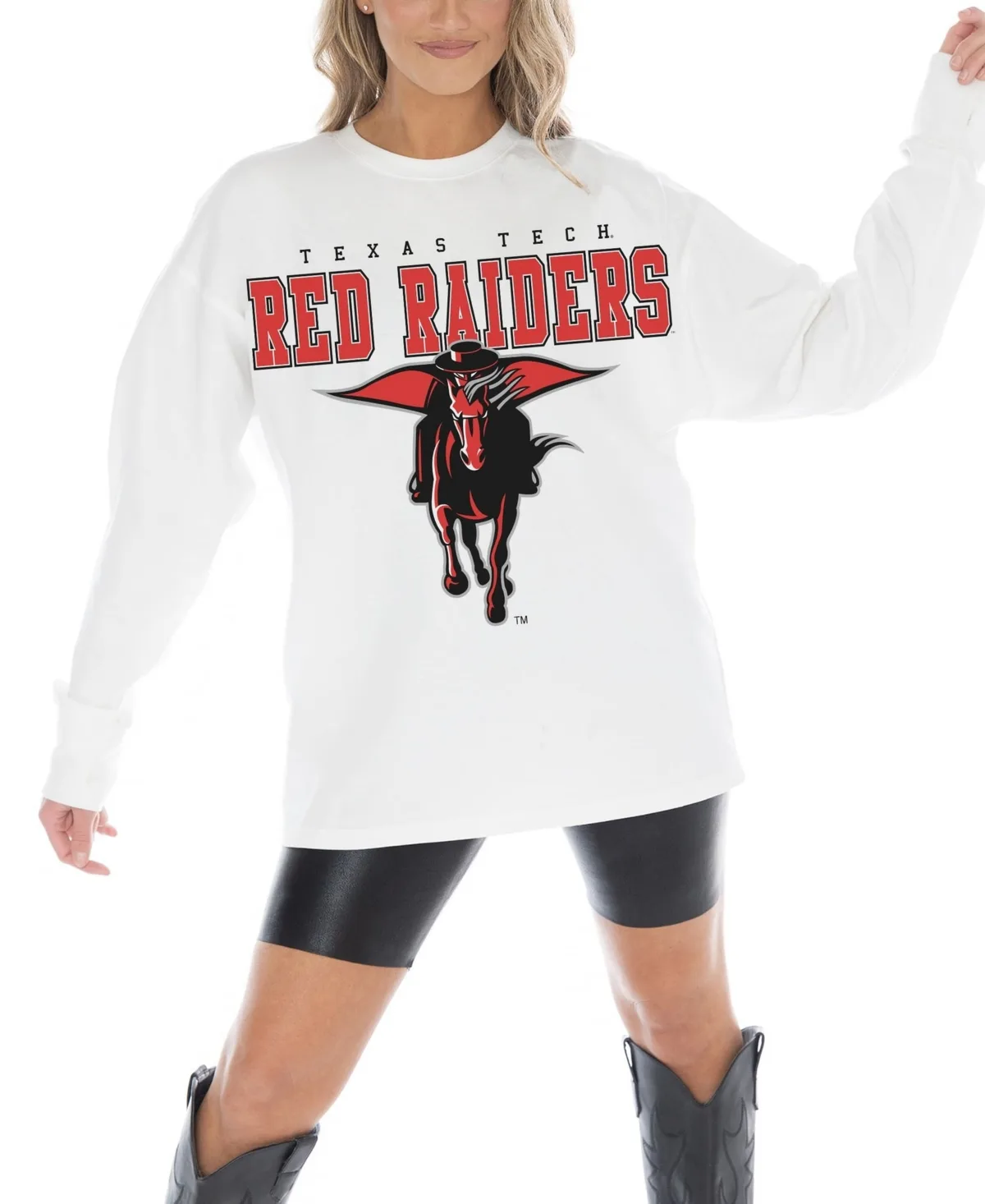 Texas Tech Red Raiders Big Goals Oversized Long-Sleeve T-Shirt
