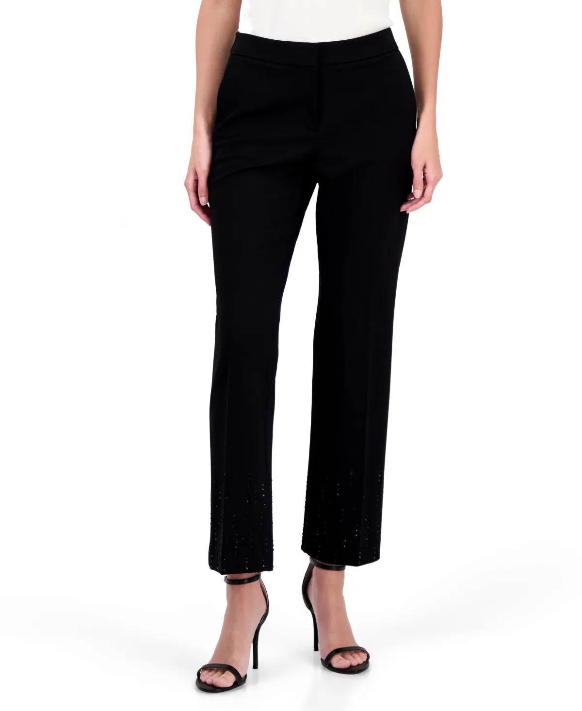 Compression Embellished Ankle-Flare Pants