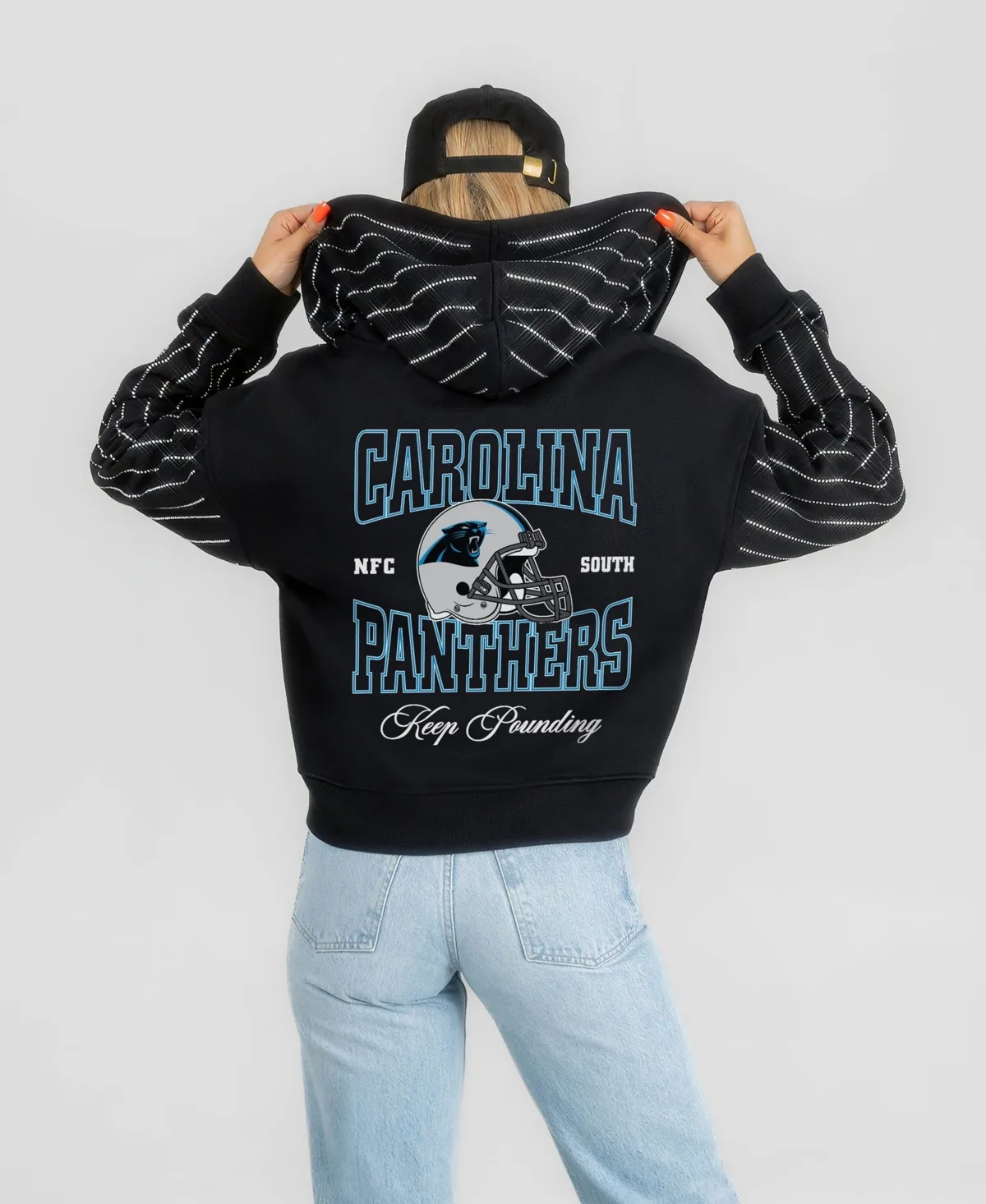 Carolina Panthers Eyes on the Prize Mid-Crop Full-Zip Hoodie