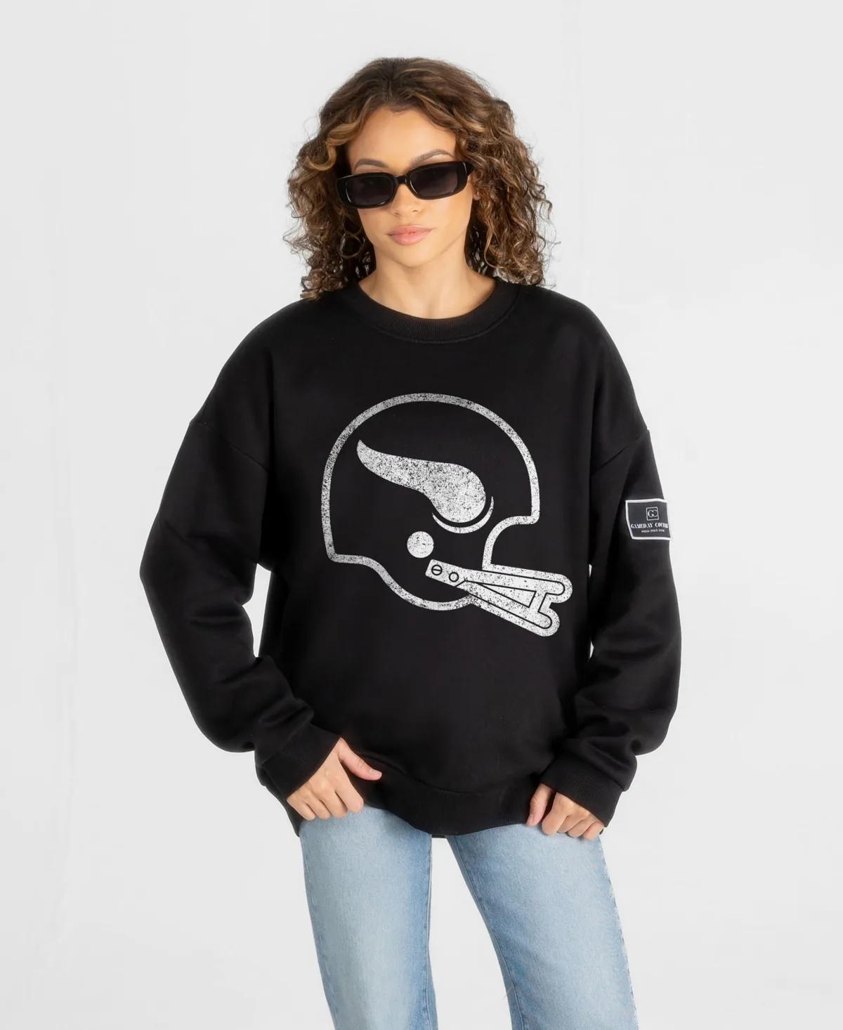 Minnesota Vikings Bold Move Black Label Premium Drop Shoulder Sweatshirt