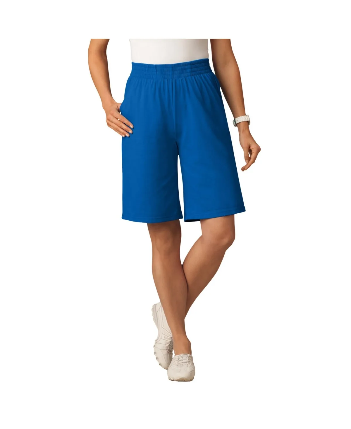 Elastic-Waist Knit Short by Woman Within
