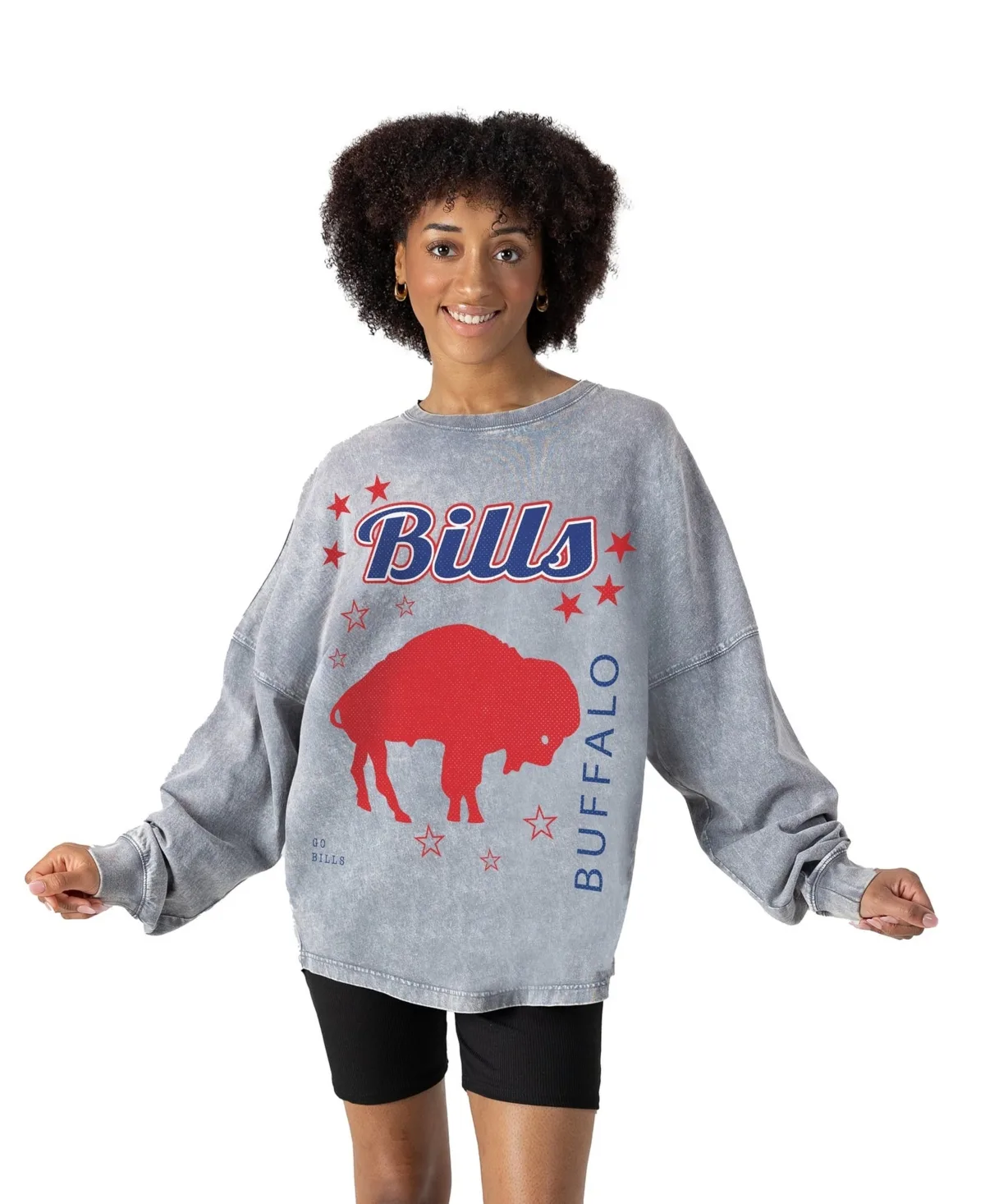 Buffalo Bills Starbound Oversized Snow Wash Long-Sleeve T-Shirt