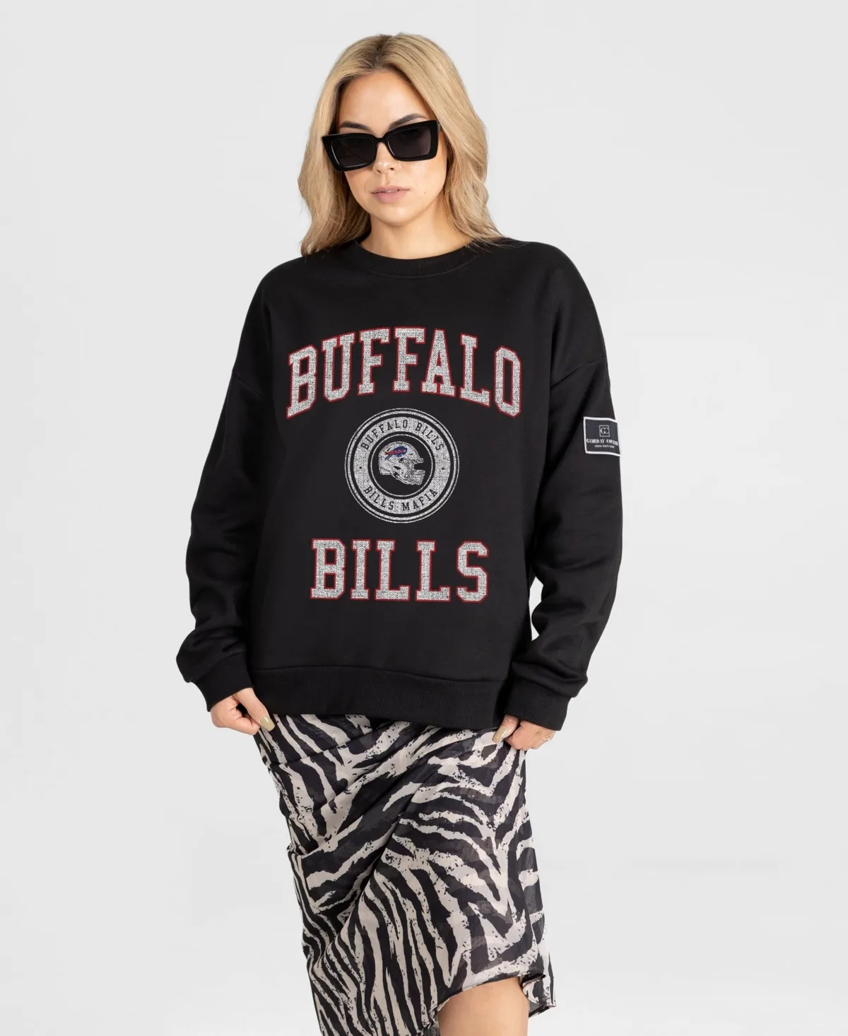 Buffalo Bills Fierce Flow Black Label Premium Drop Shoulder Sweatshirt
