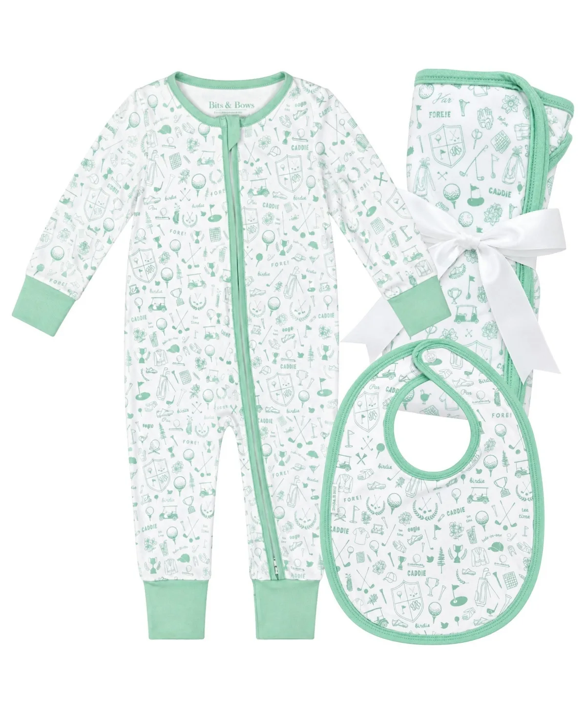 Baby Bits and Bows Unisex [0-18M] - Green/White by Bits & Bows