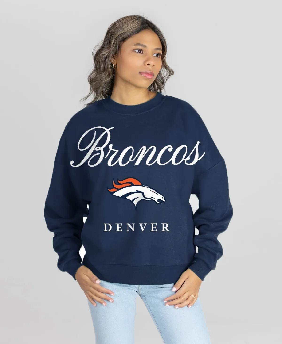 Denver Broncos Legacy Club Premium Fleece Drop Shoulder Oversized Sweatshirt