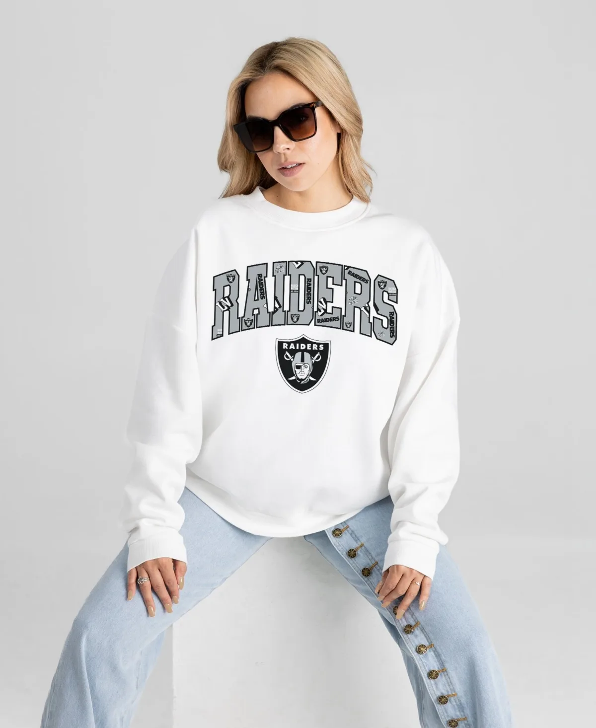 Las Vegas Raiders Sweet Play Oversized Premium Drop Shoulder Sweatshirt