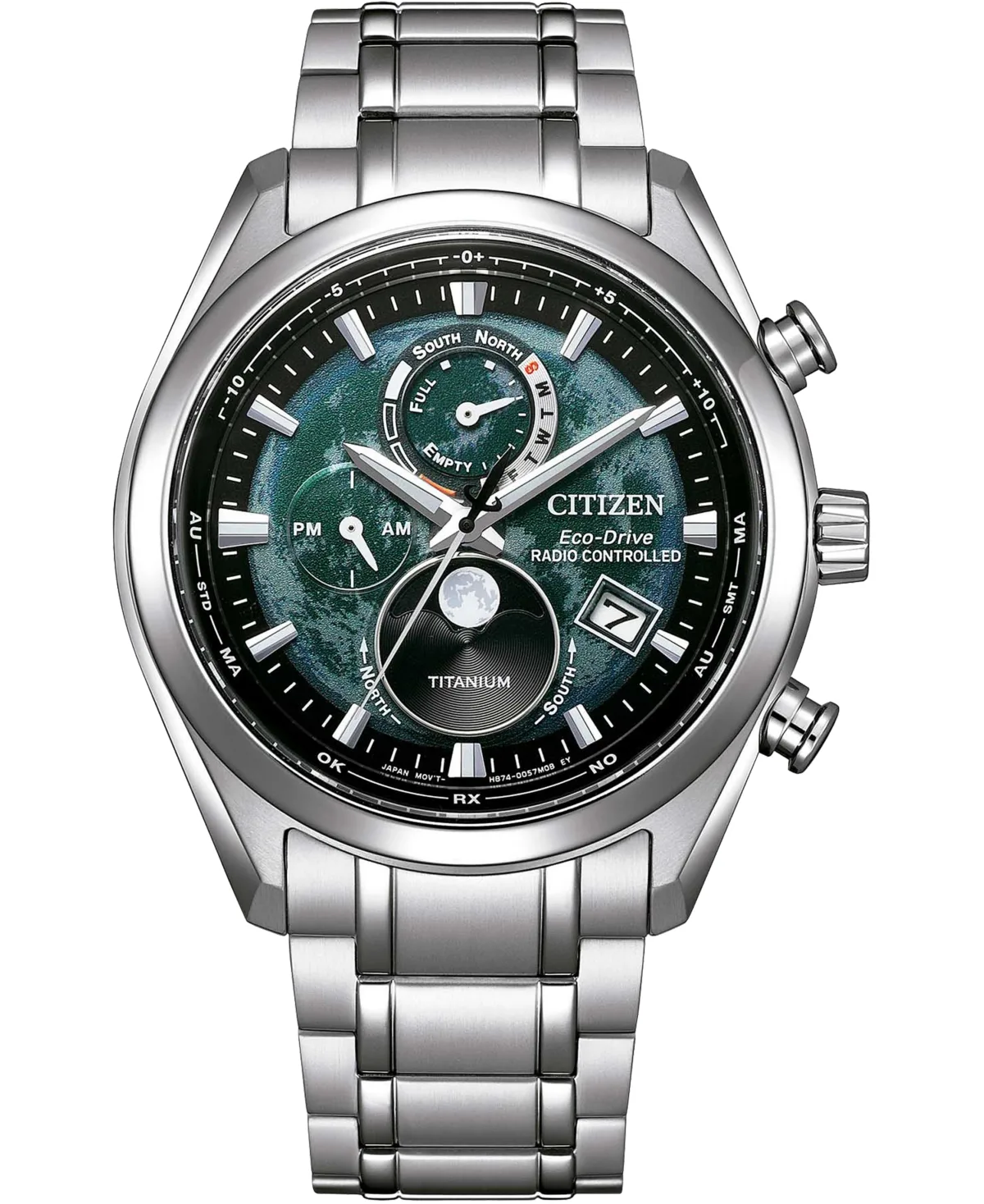 Tsuki-Yomi A-T Silver-Tone Super Titanium Bracelet Watch 43mm by Citizen