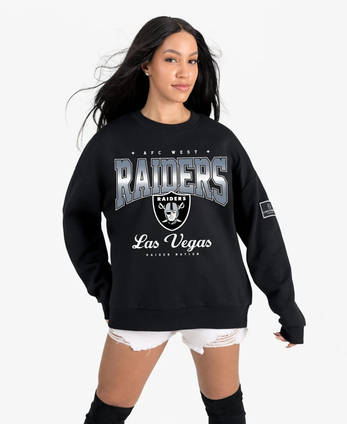 Las Vegas Raiders Powerhouse Play Premium Fleece Sweatshirt