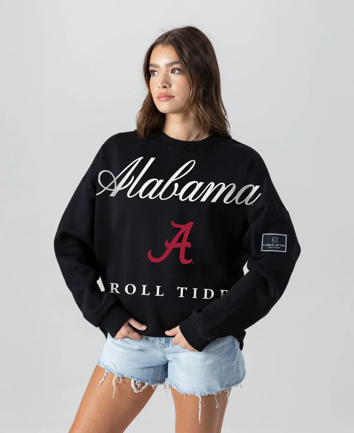 Alabama Crimson Tide Oversized Legacy Club Black Label Premium Fleece Sweatshirt