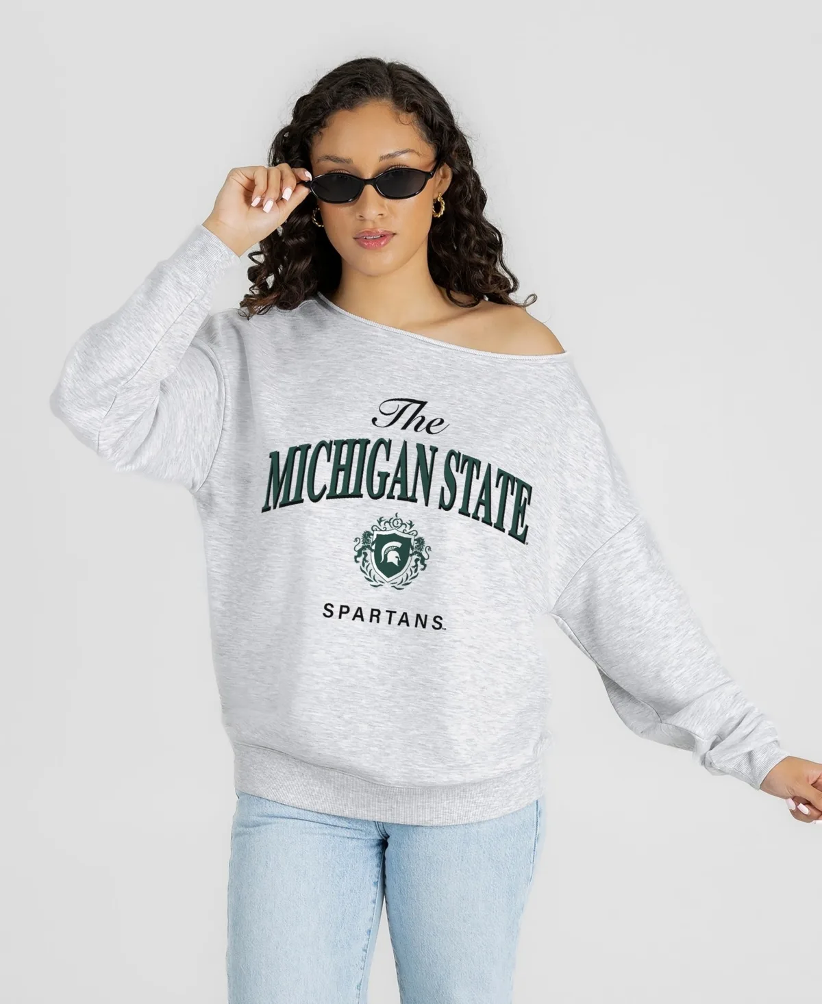 Michigan State Spartans Offsides Energy Off-Shoulder Sweatshirt