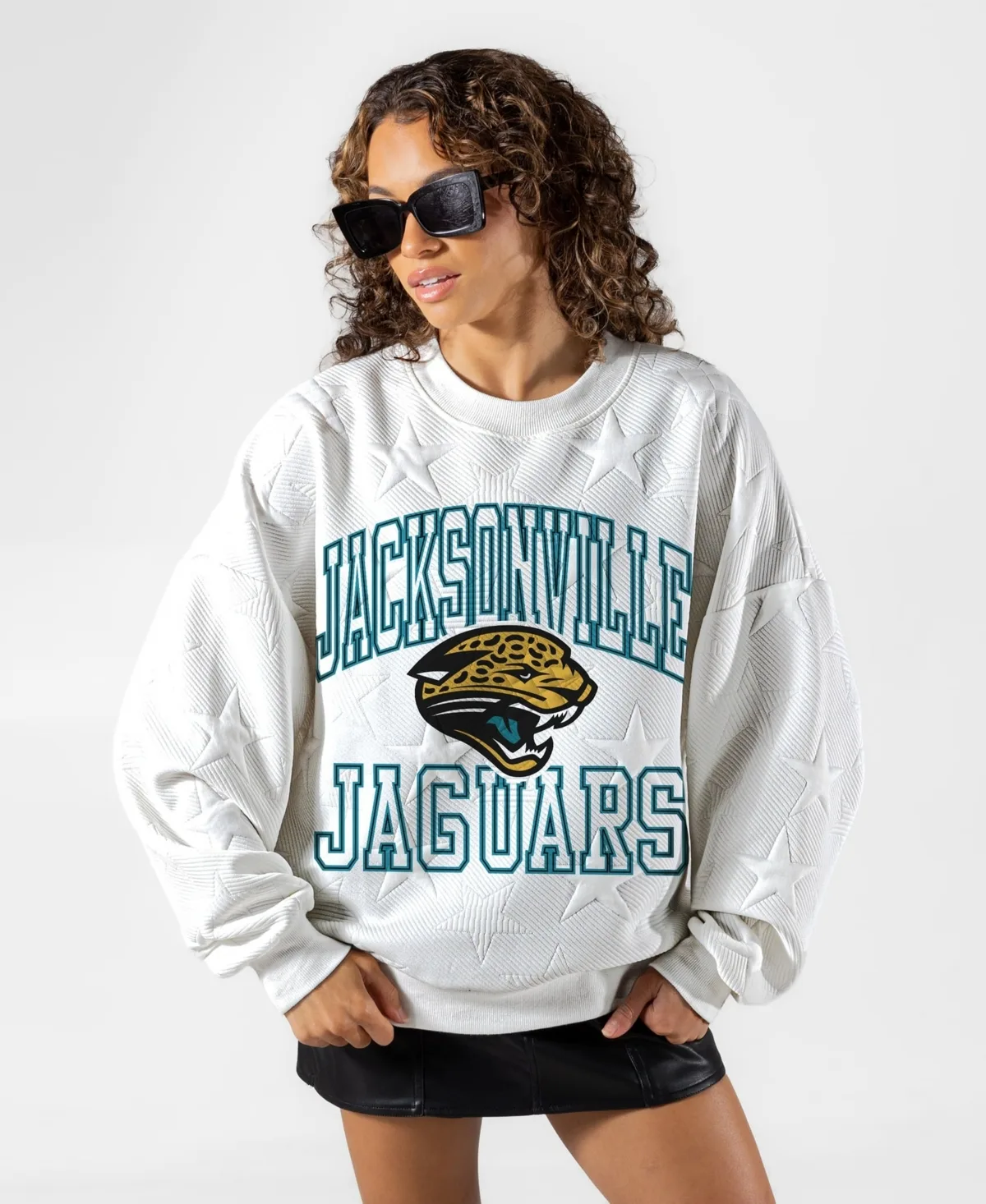 Jacksonville Jaguars Big Play Energy Tonal Star Embossed Sweatshirt