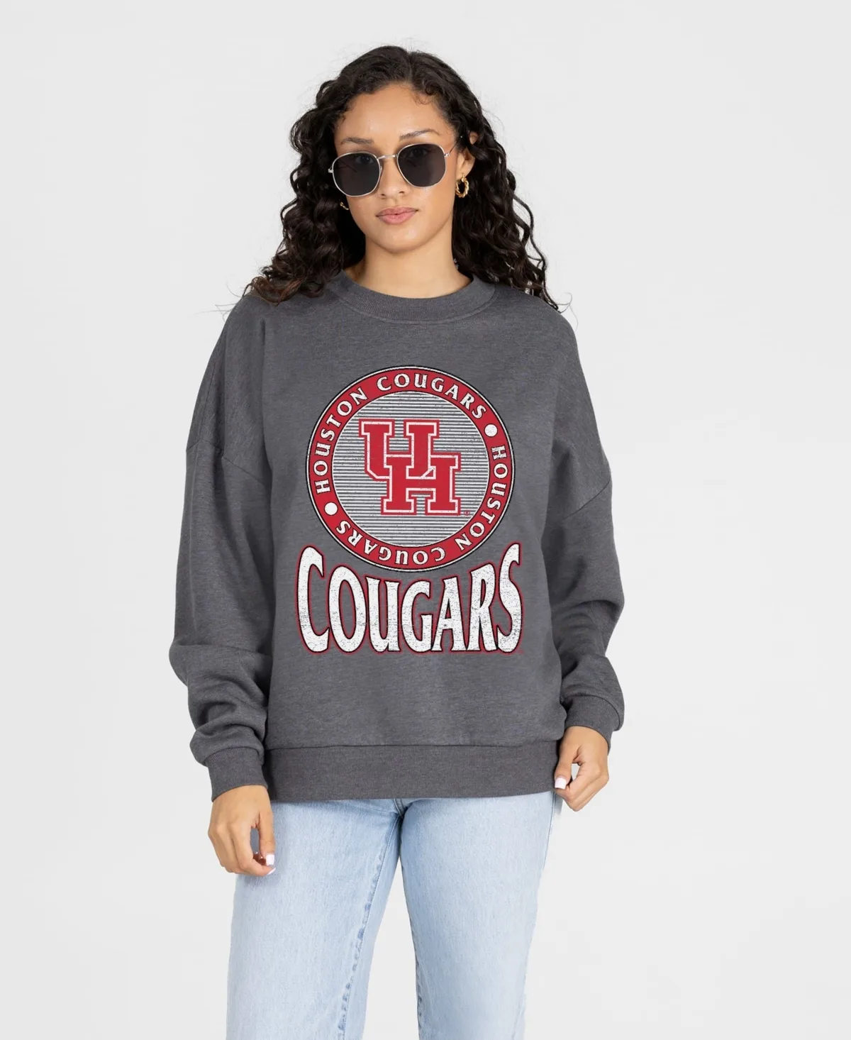 Houston Cougars Saturday Seal Oversized Premium Drop Shoulder Sweatshirt by Gameday Couture