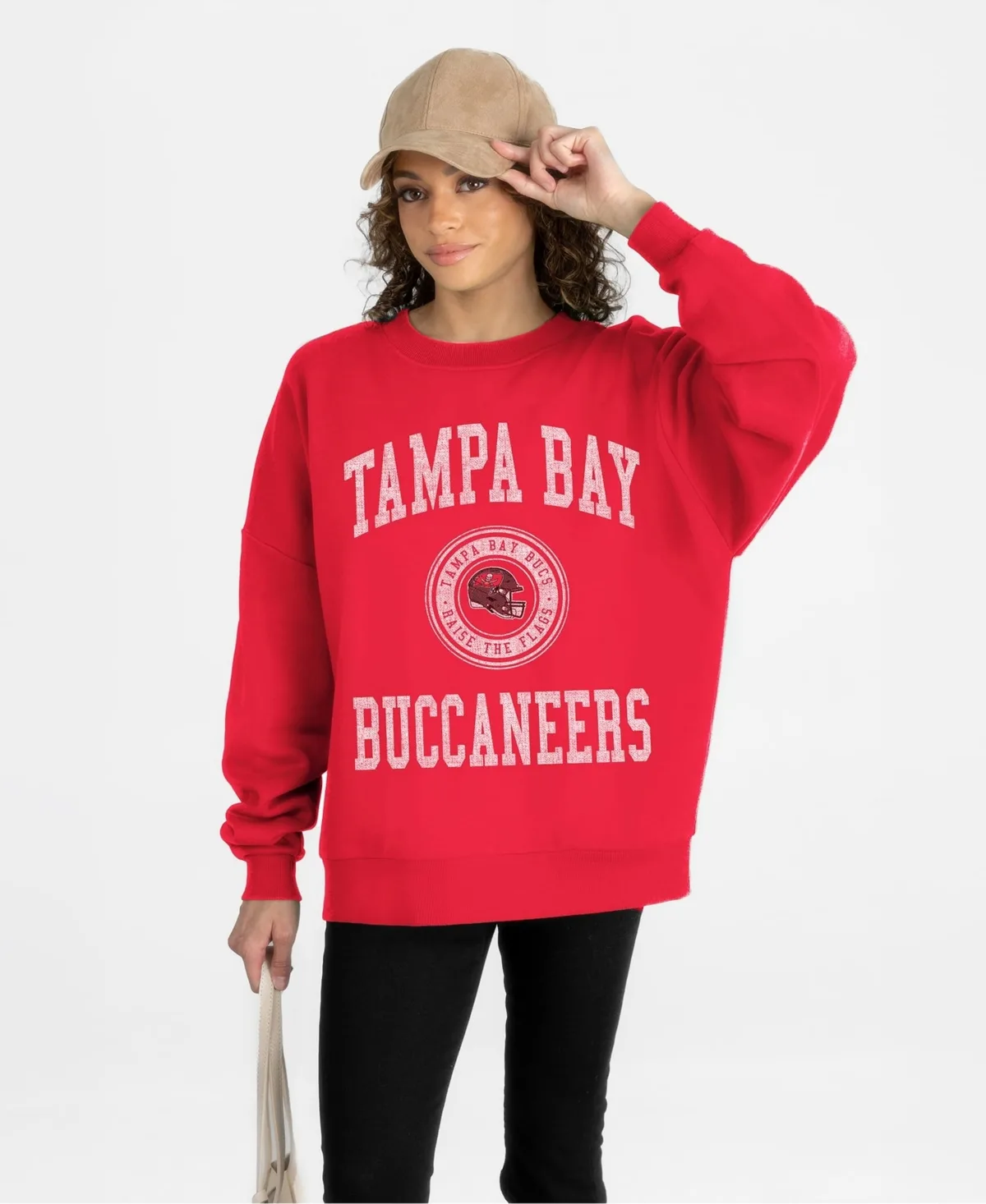 Tampa Bay Buccaneers Prime Play Oversized Premium Drop Shoulder Sweatshirt by Gameday Couture