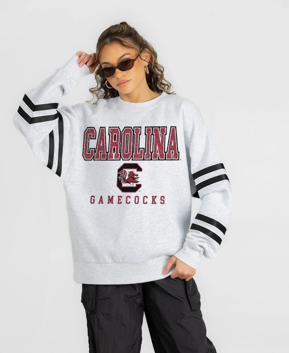 South Carolina Gamecocks Stadium Stripes Oversized Fleece Sweatshirt