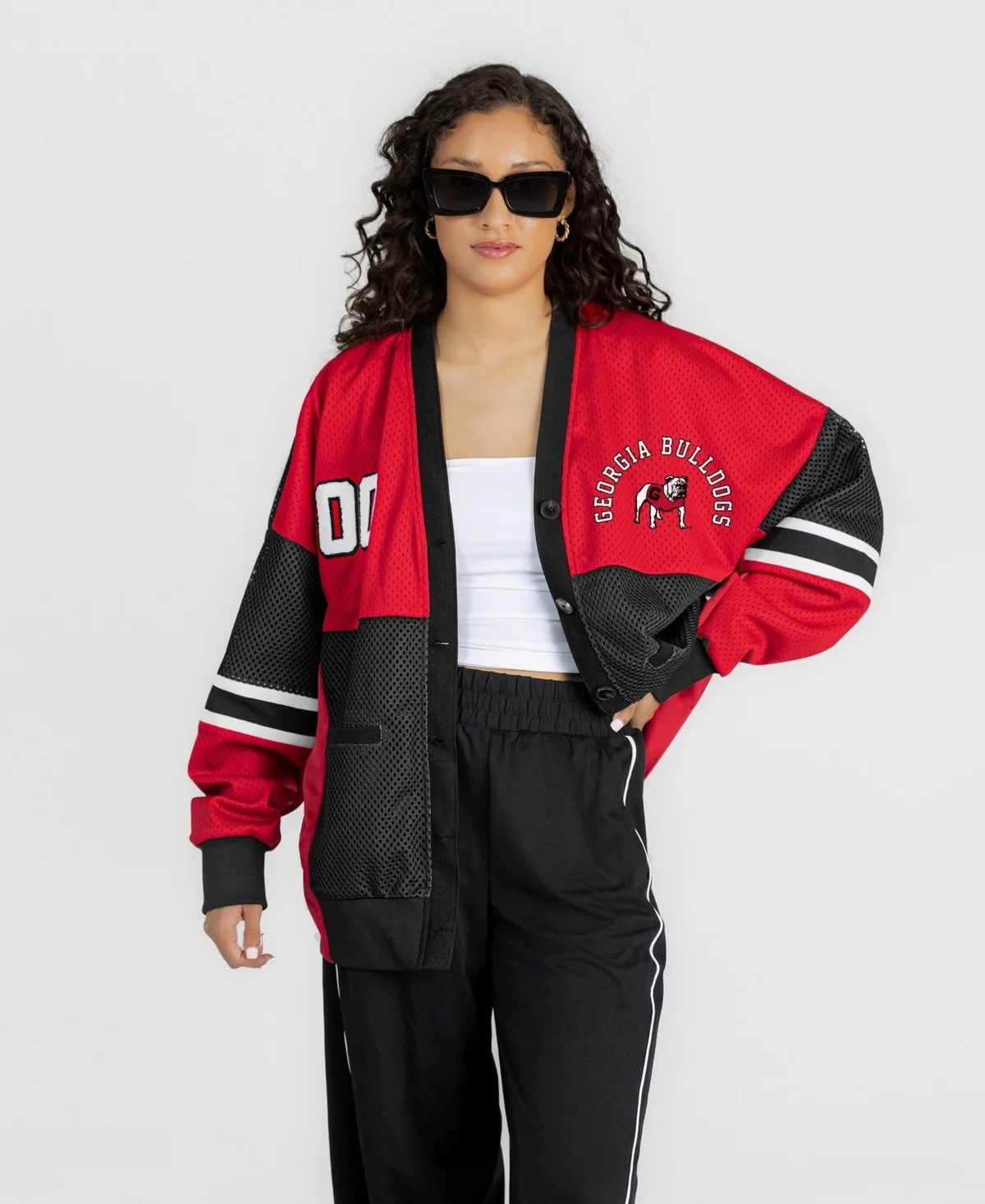 Georgia Bulldogs Mvp Era Satin Button-Down Cardigan