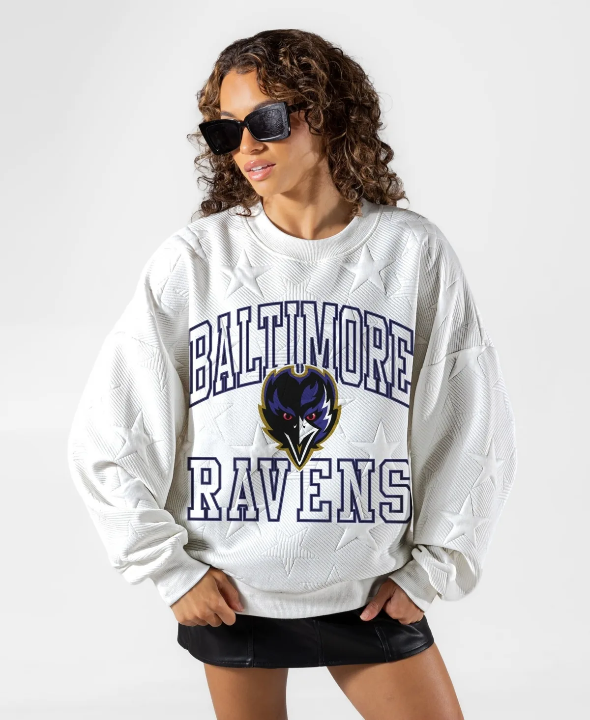 Baltimore Ravens Big Play Energy Tonal Star Embossed Sweatshirt