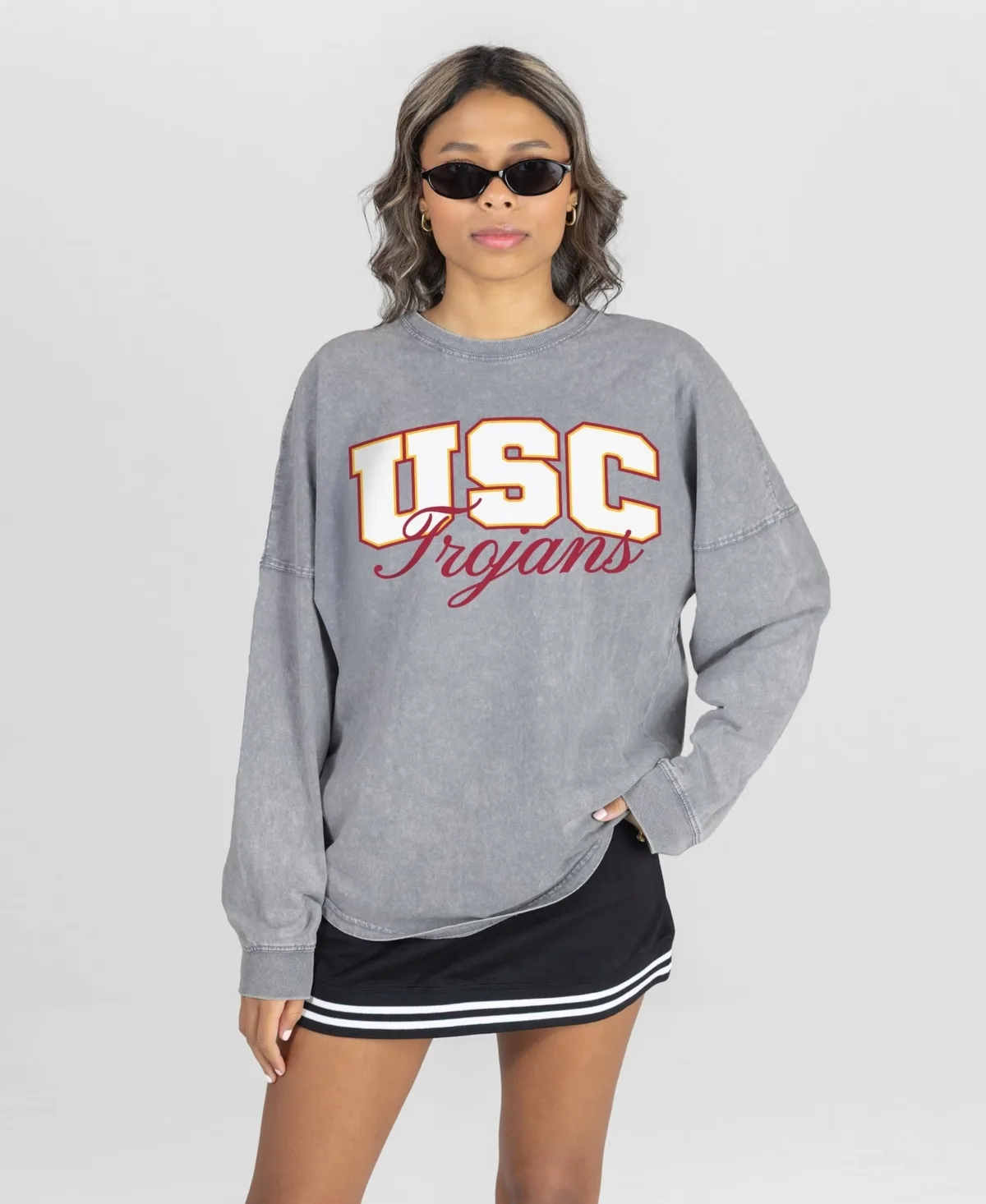 Usc Trojans Snow Wash Oversized Long-Sleeve T-Shirt