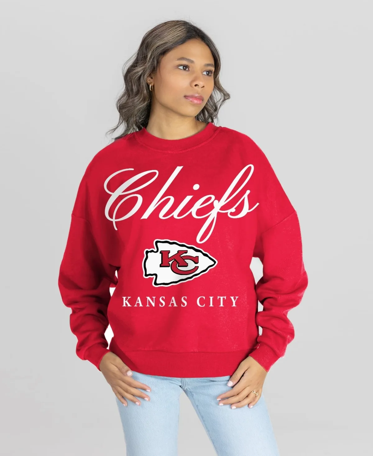 Kansas City Chiefs Legacy Club Premium Fleece Drop Shoulder Oversized Sweatshirt