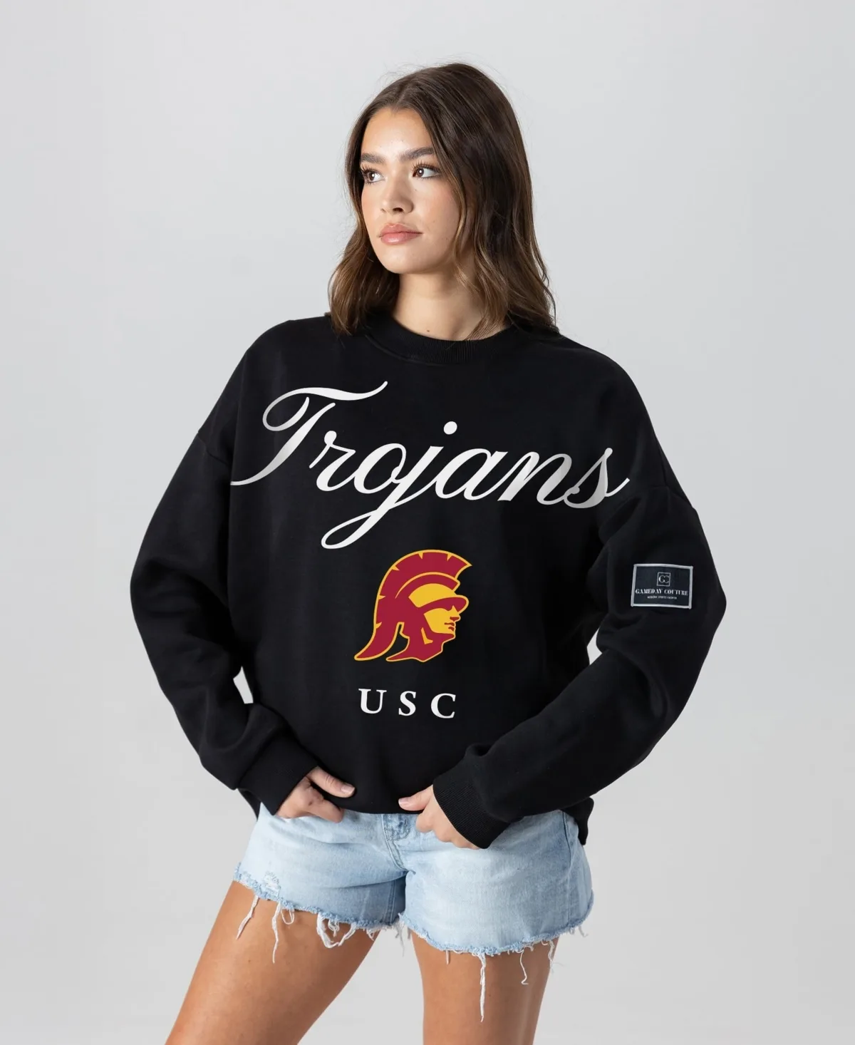 Usc Trojans Oversized Legacy Club Black Label Premium Fleece Sweatshirt