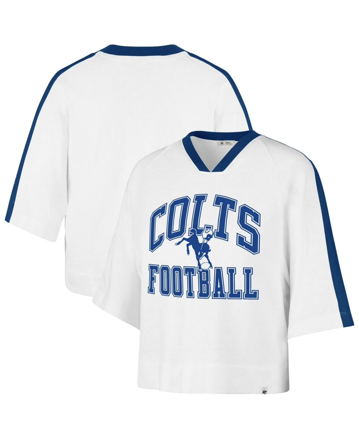 Indianapolis Colts Big Overarch Drop Needle Raglan V-Neck T-Shirt by 47 Brand
