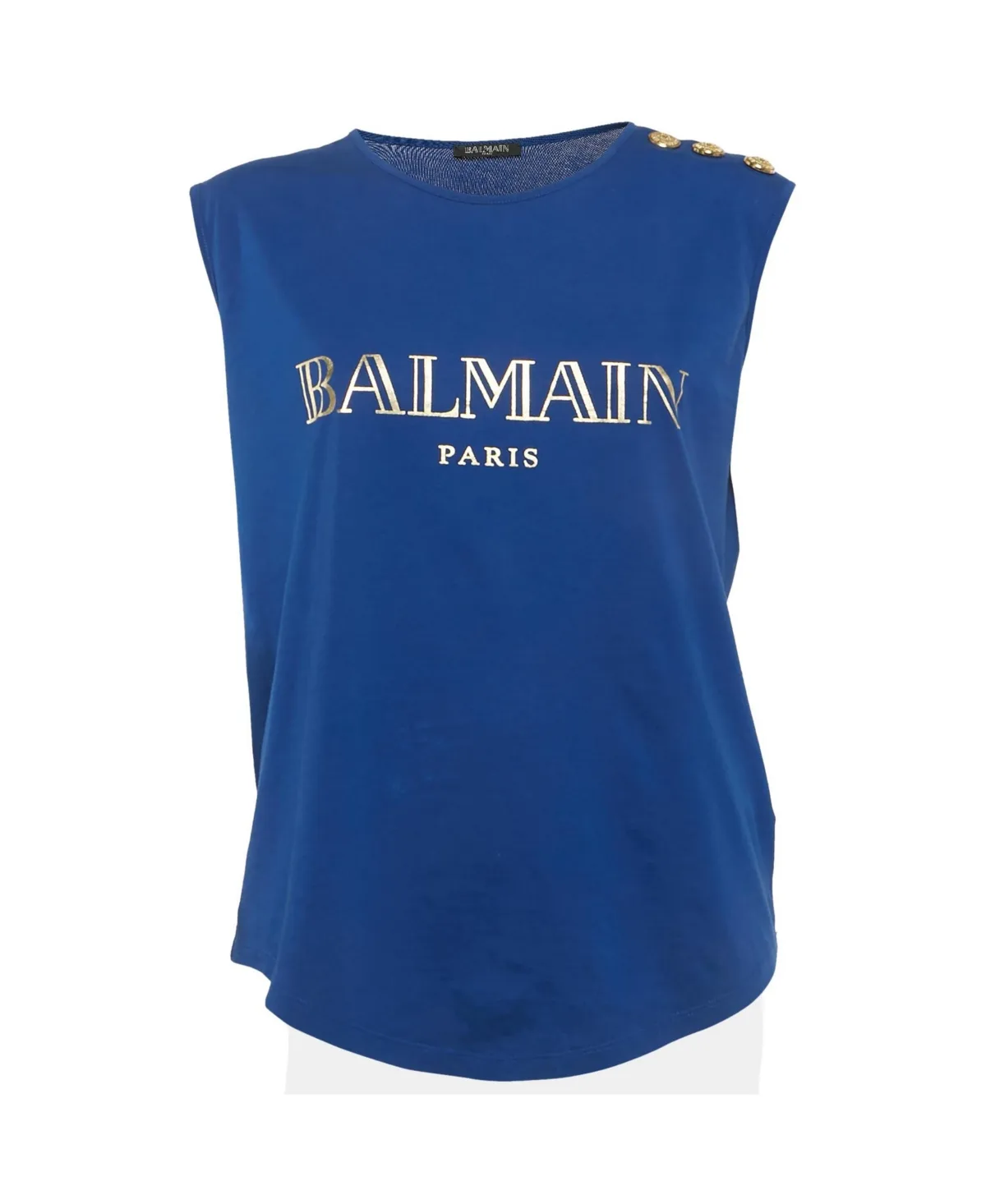 Pre-Owned Logo Print Cotton Tank Top by Balmain