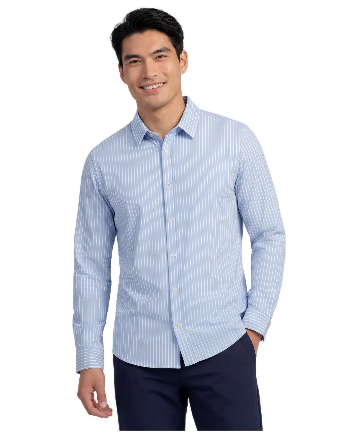 Everywear Button-Down Collar Classic-Fit Shorter-Length Dress Shirt by Jack Archer