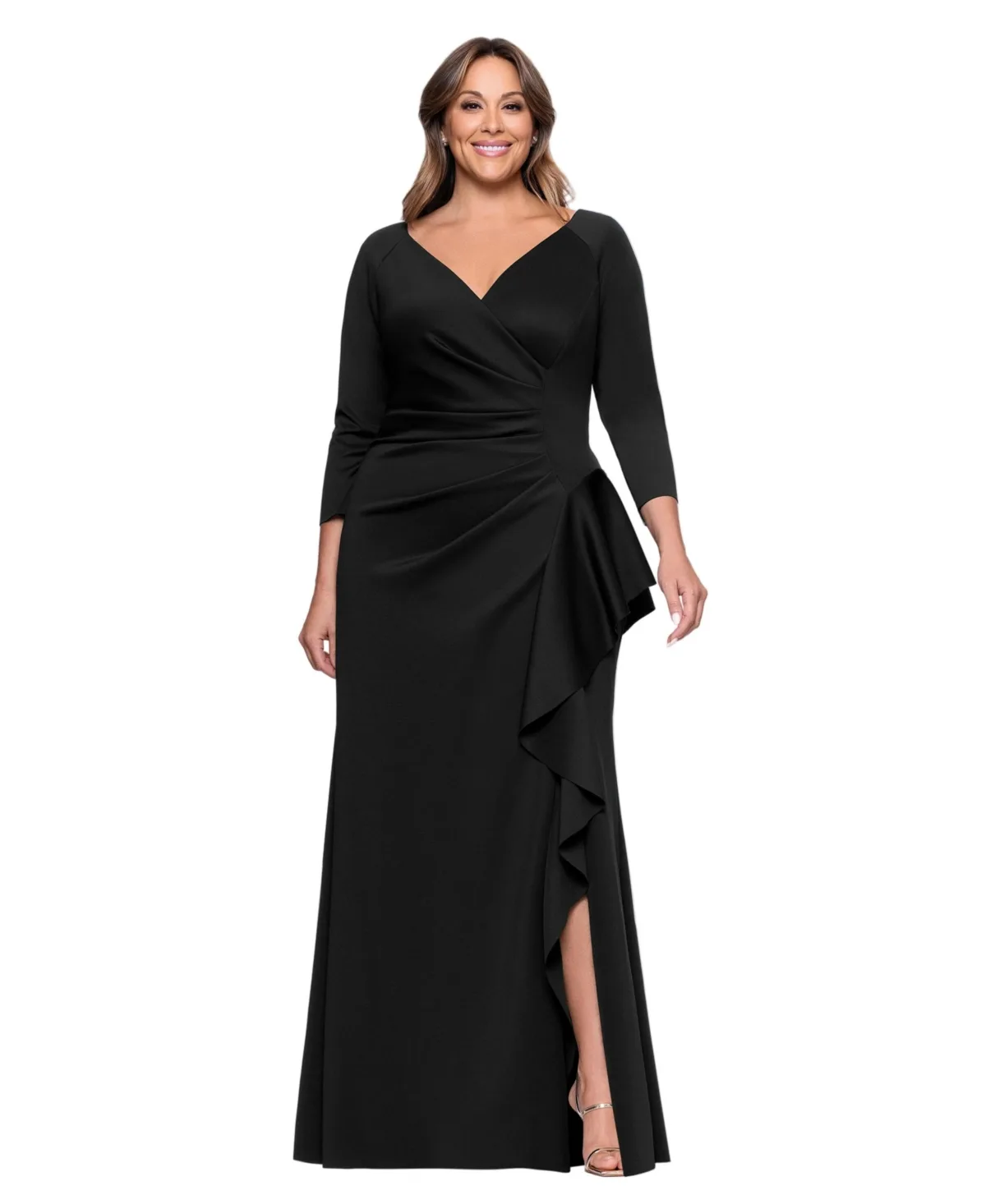 V-Neck Long Sheath Dress