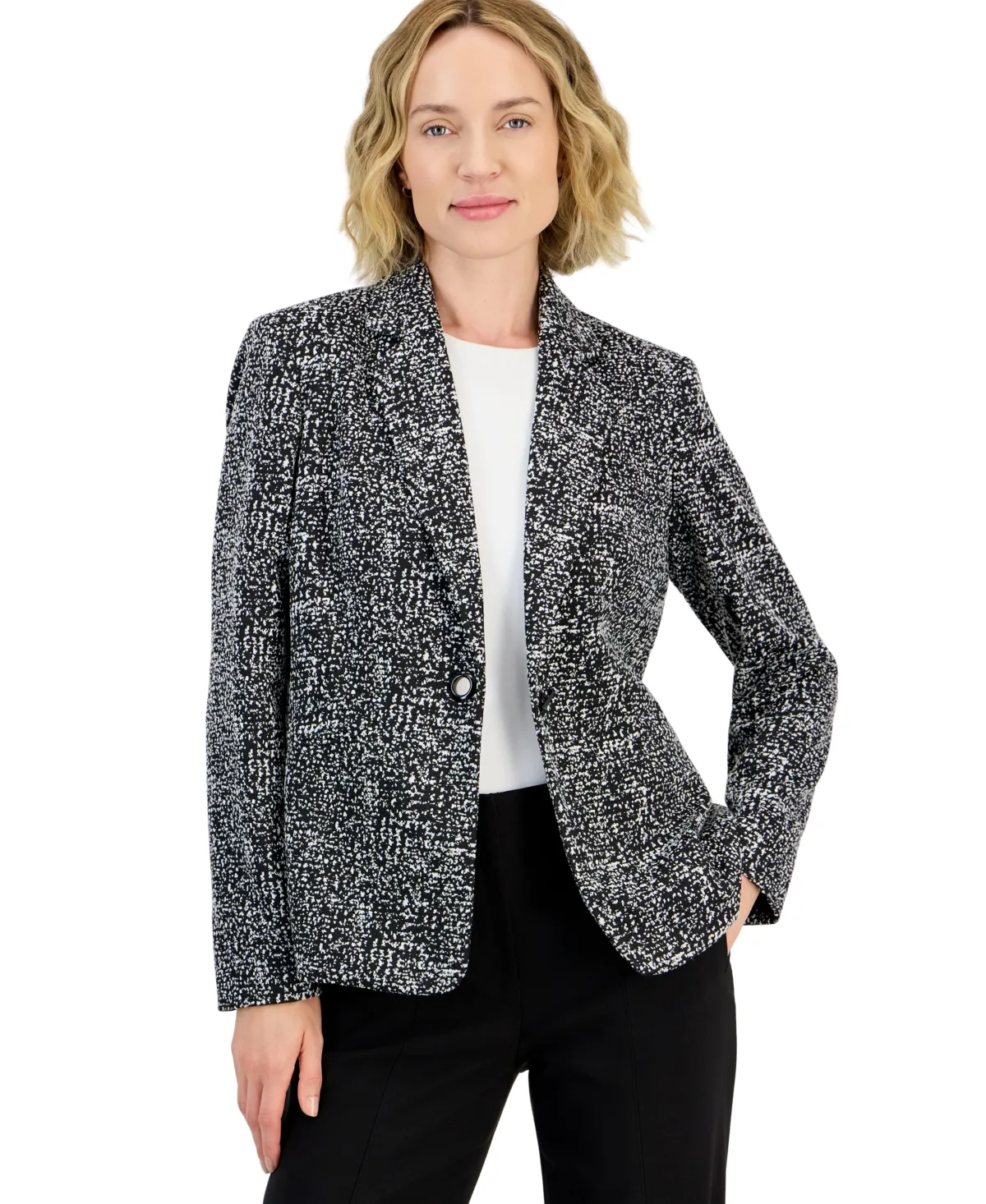 Toggle Closure Notch Collar Blazer