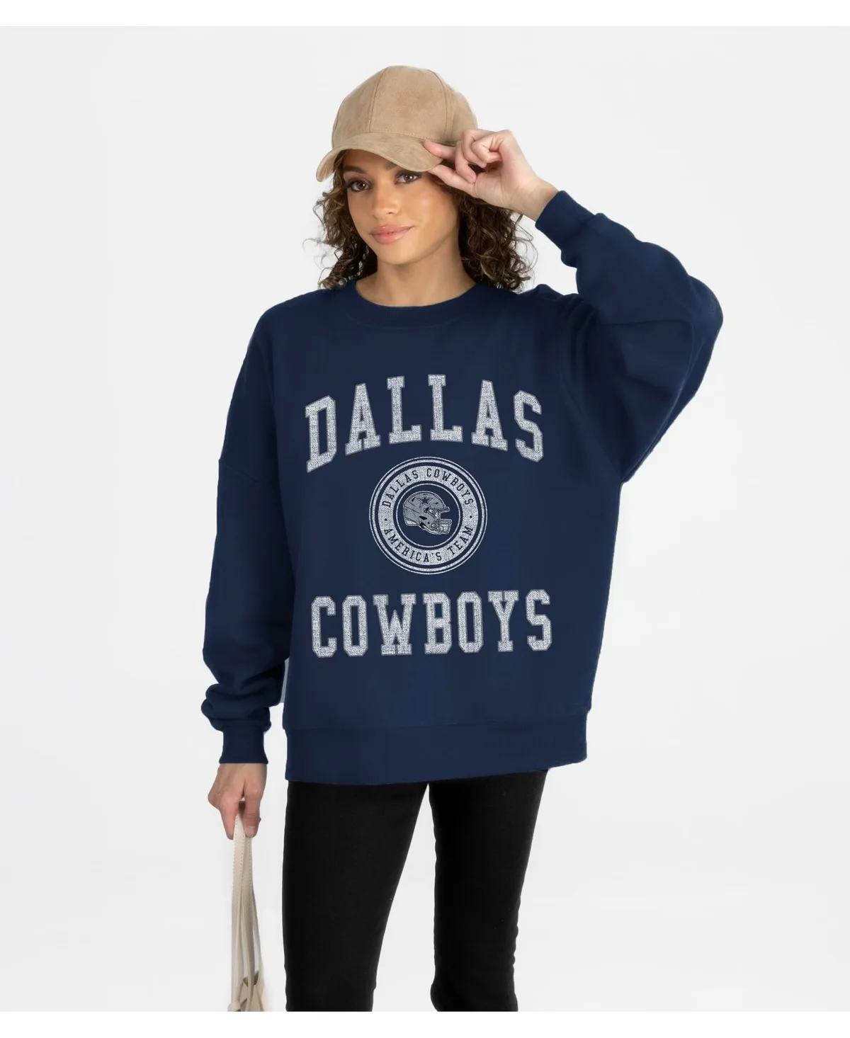 Dallas Cowboys Prime Play Oversized Premium Drop Shoulder Sweatshirt by Gameday Couture