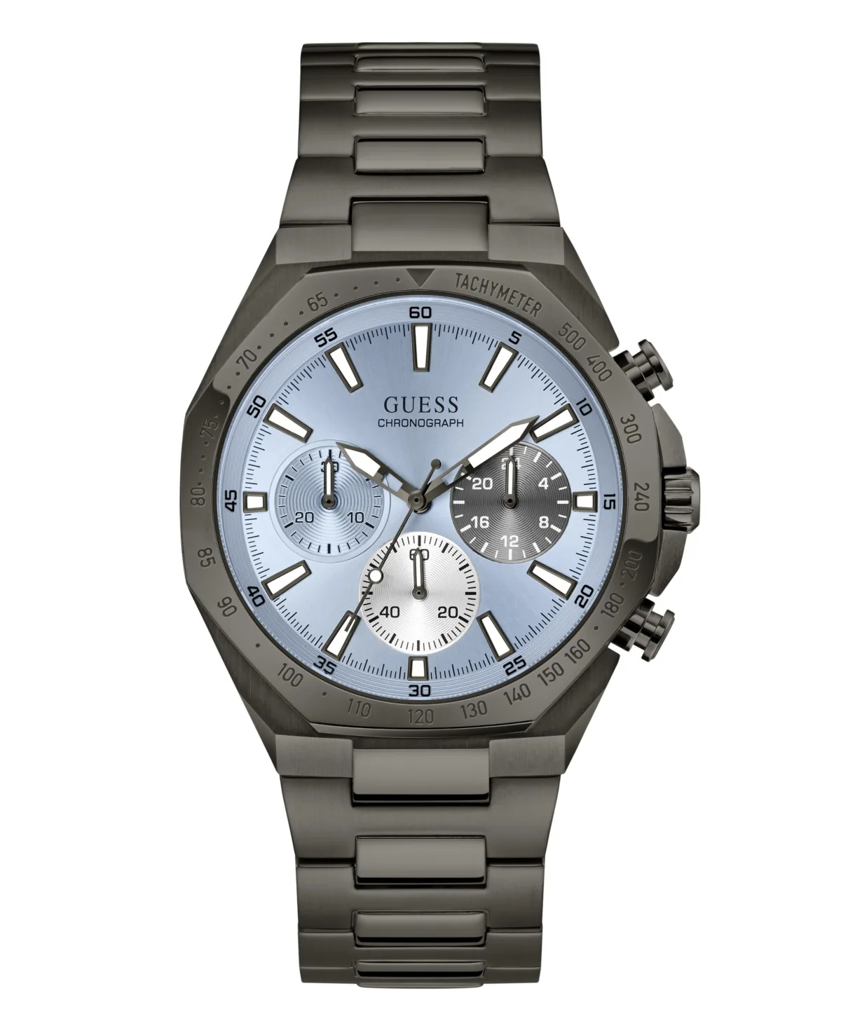 Quartz Gunmetal Stainless Steel Watch 42mm by GUESS
