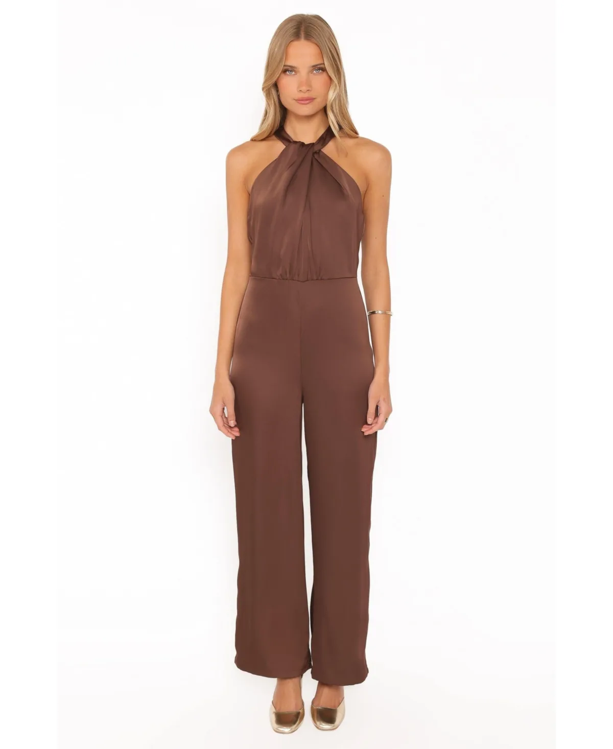 Saskia Halter Wide-Leg Formal Jumpsuit by Petal and Pup