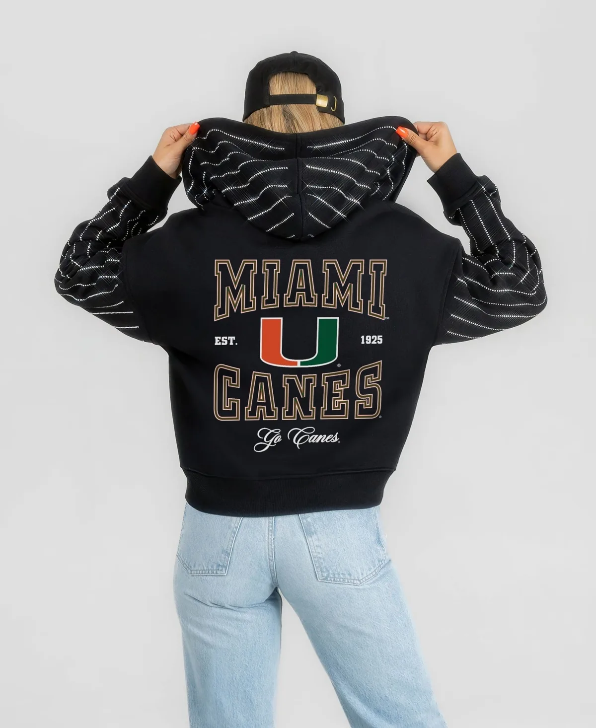 Miami Hurricanes Eyes on the Prize Mid-Crop Full-Zip Hoodie