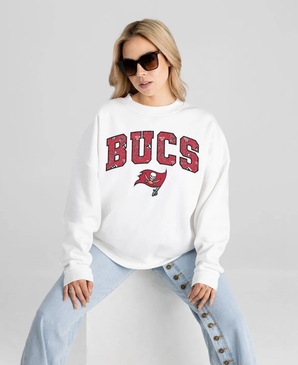 Tampa Bay Buccaneers Sweet Play Oversized Premium Drop Shoulder Sweatshirt