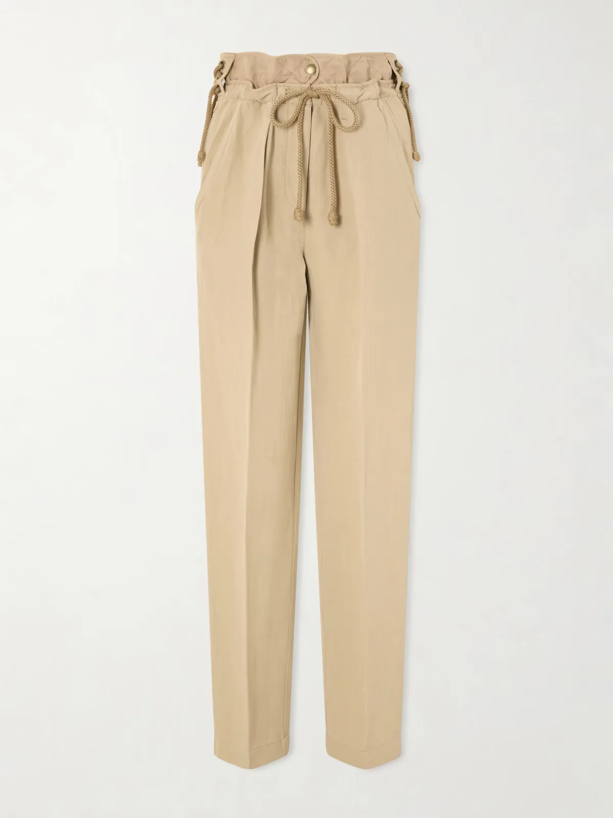 - Sharon Pleated Linen And Silk-blend Straight-leg Pants -