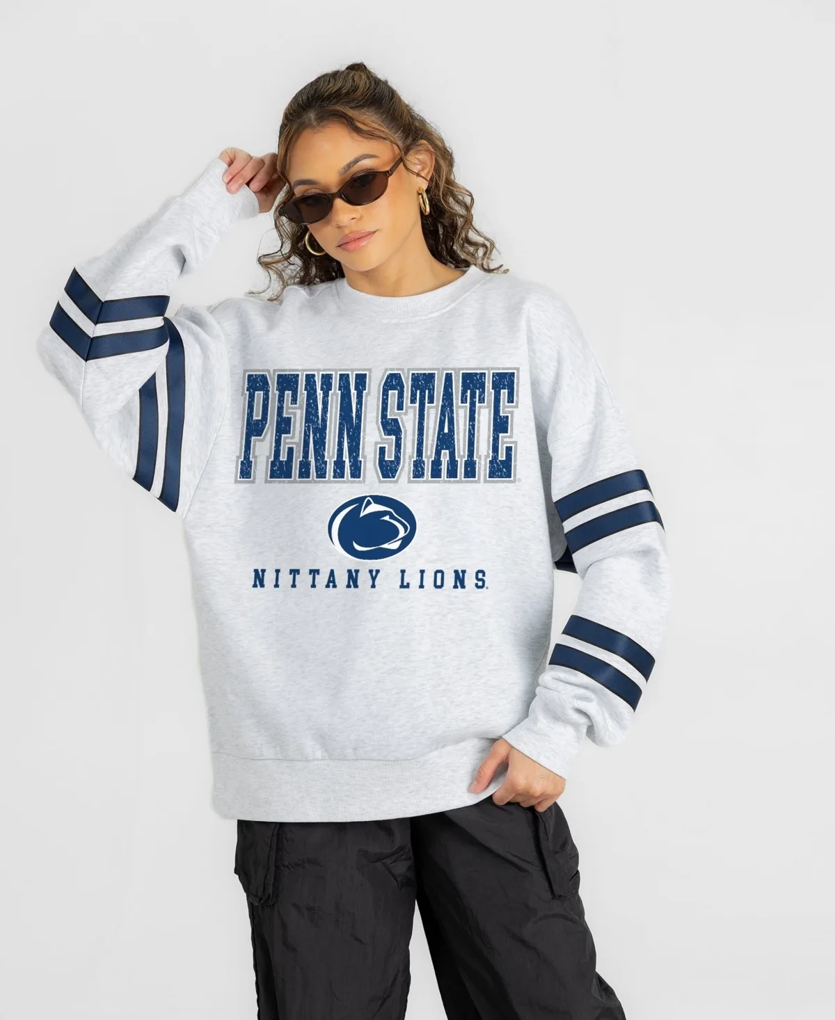 Penn State Nittany Lions Stadium Stripes Oversized Fleece Sweatshirt