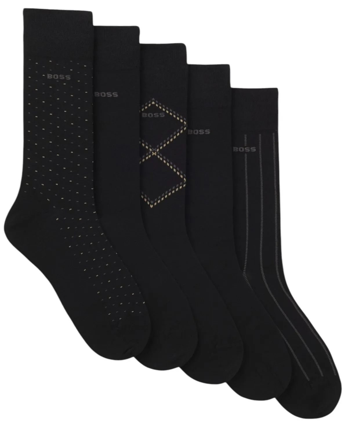 Argyle Crew Socks, 5-Pack by Hugo Boss