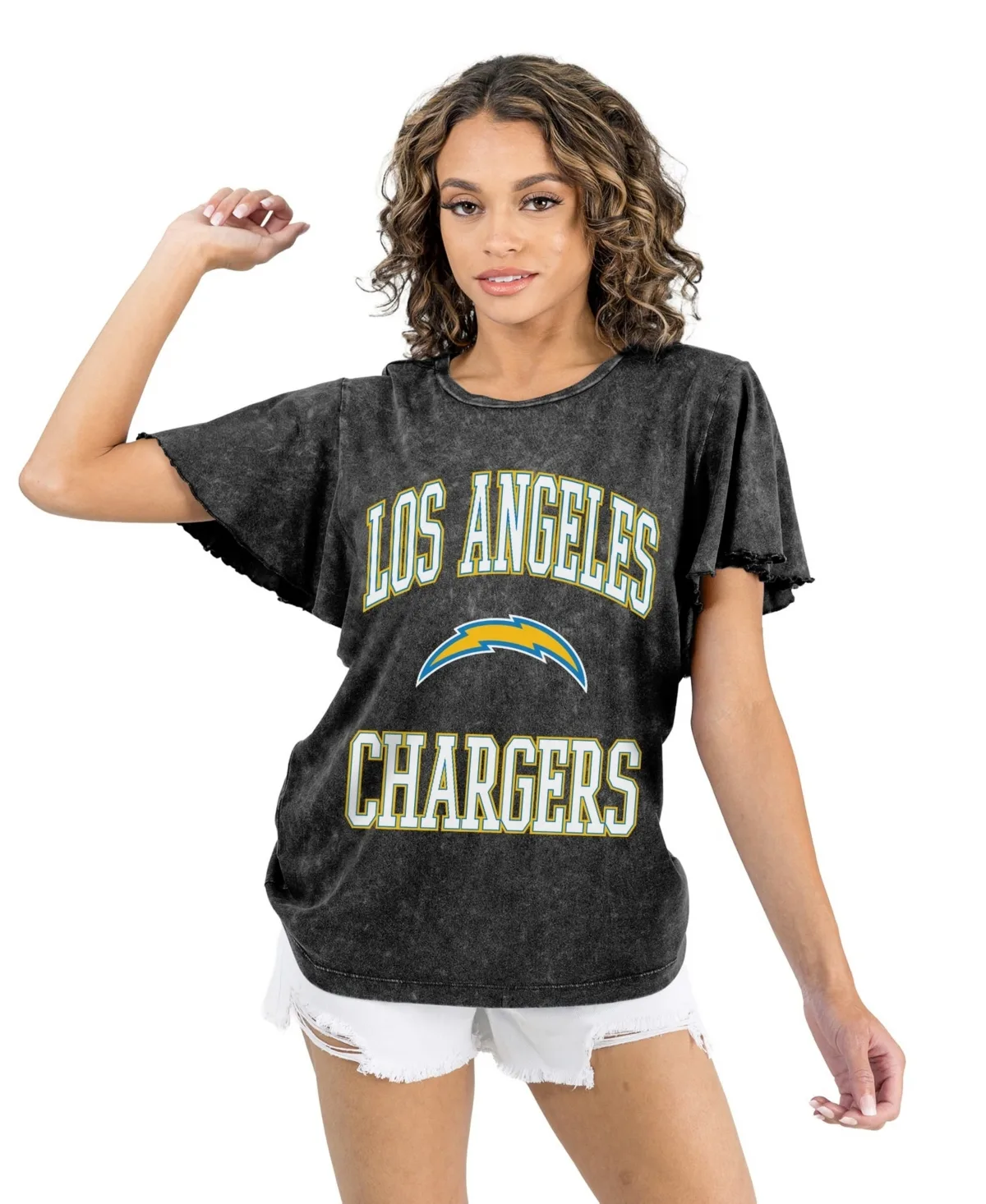 Los Angeles Chargers Relaxed Flutter Sleeve T-Shirt